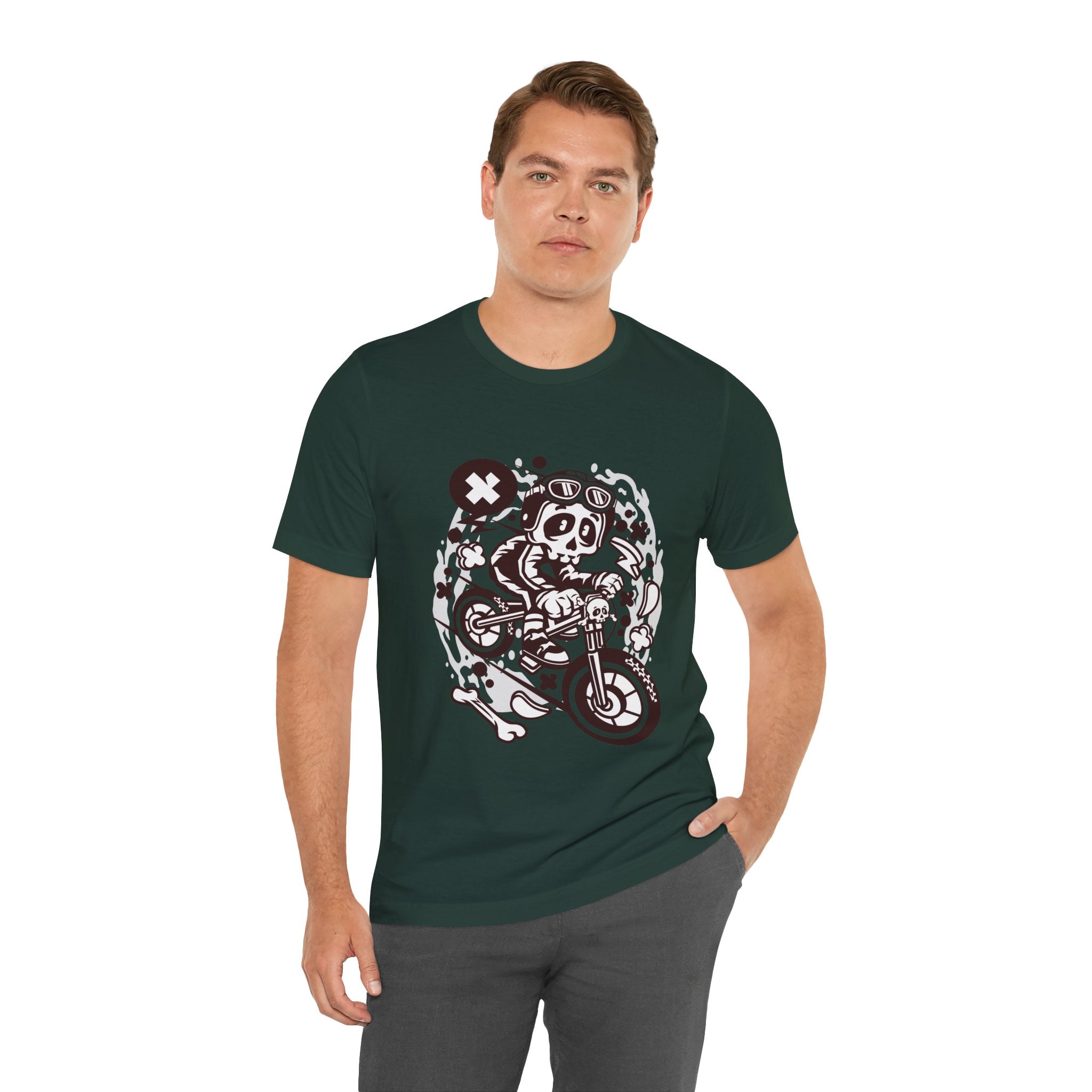 Skull Moto Dirt Bike Tee — Retro Biker Graphic T-Shirt