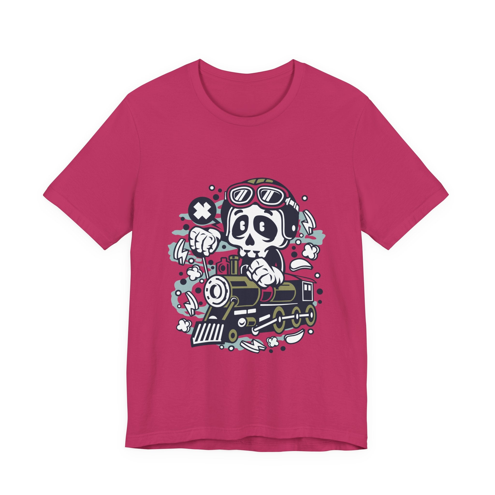 Skull Engineer Train T-Shirt — Cute Skeleton Train Driver Graphic Tee