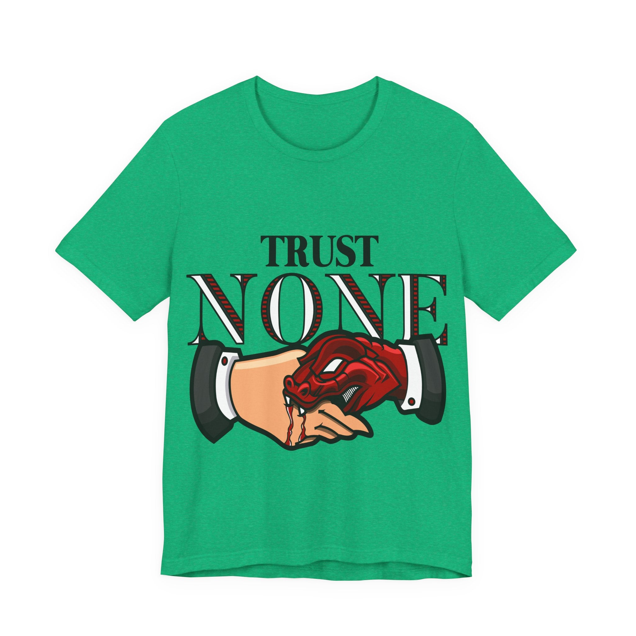 Trust None T-Shirt — Graphic Rose & Handshake Tee