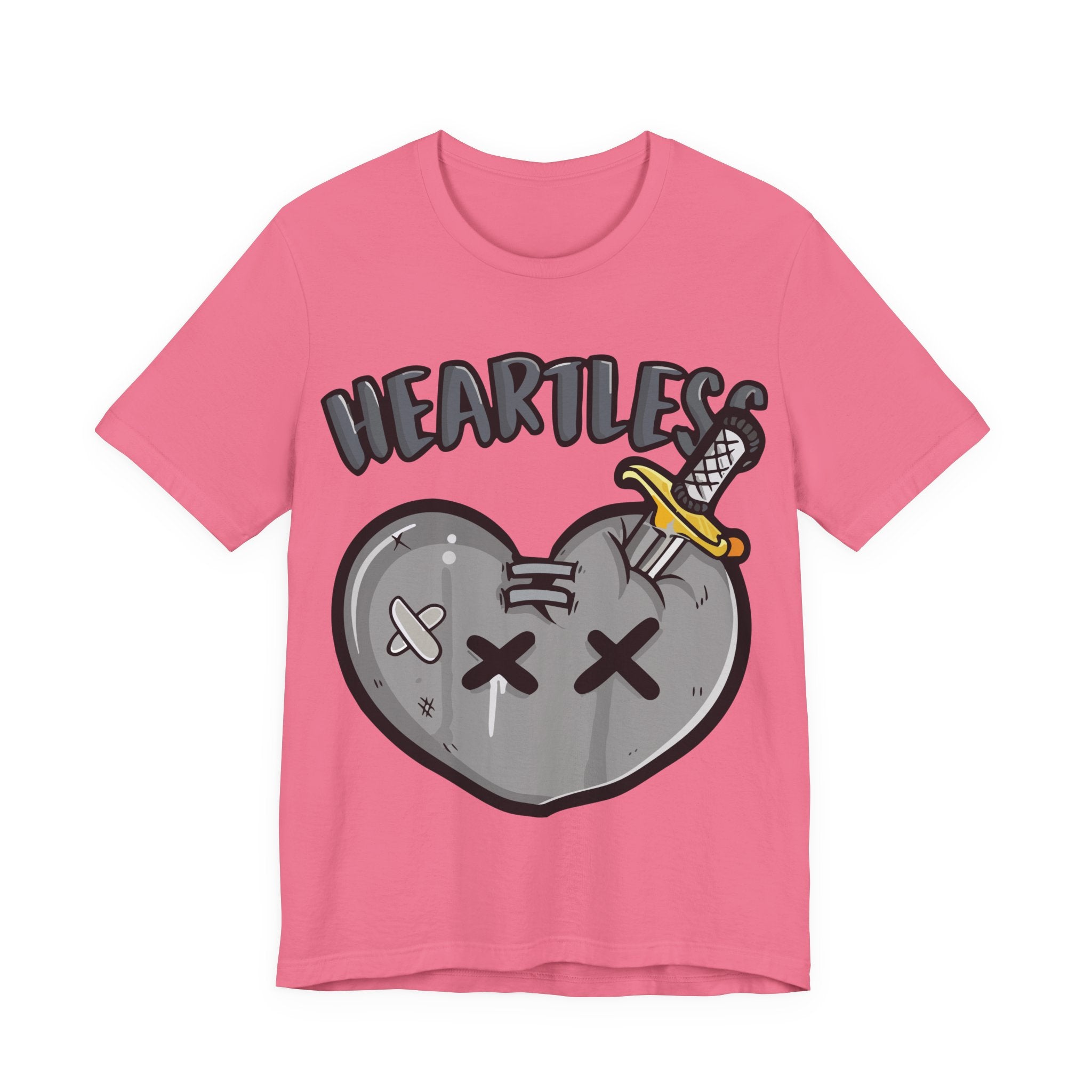 Heartless Tee — Grunge Cartoon Dagger-Pierced Heart Graphic Shirt