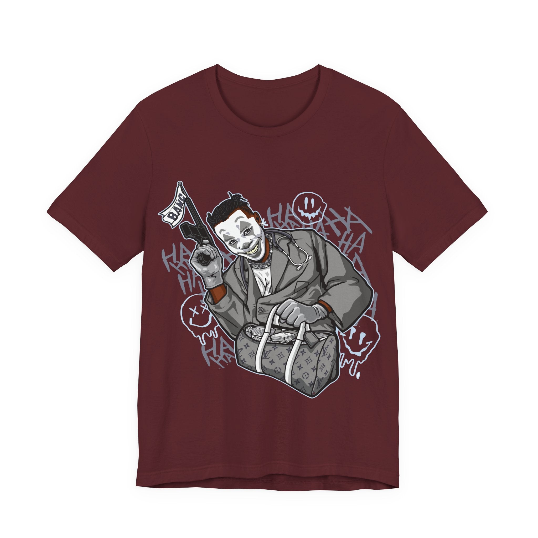 Joker Heist Tee — Grinning Criminal Graphic T-Shirt