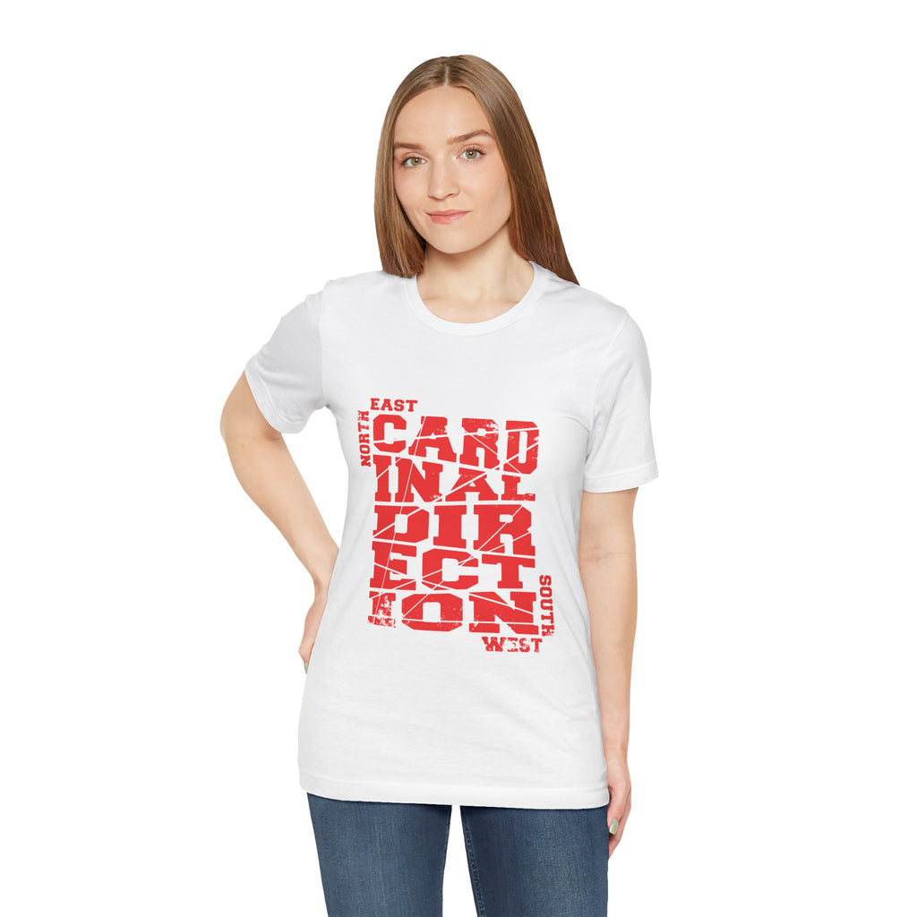 Cardinal Direction Tee — Compass Typography T‑Shirt (North East South West)