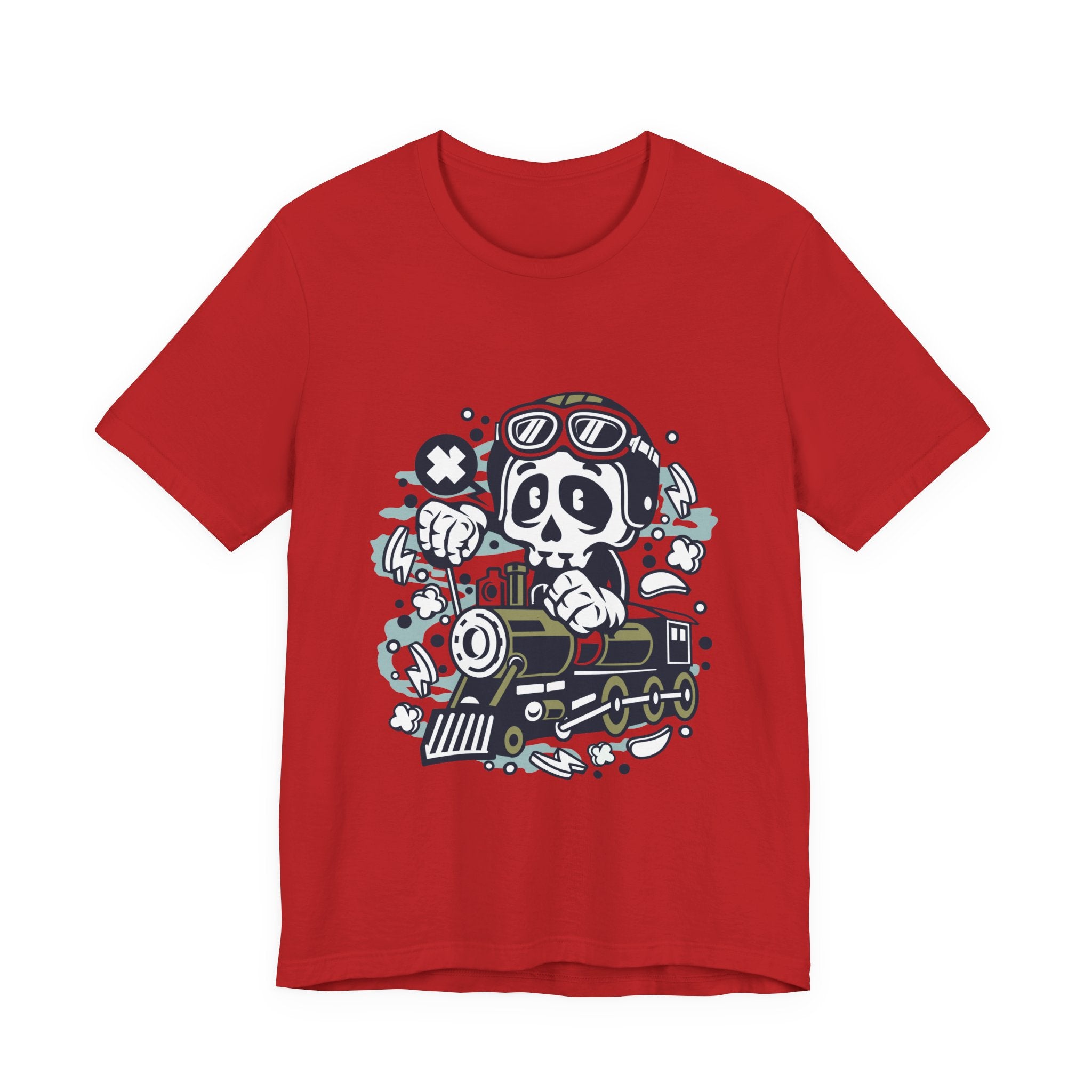 Skull Engineer Train T-Shirt — Cute Skeleton Train Driver Graphic Tee