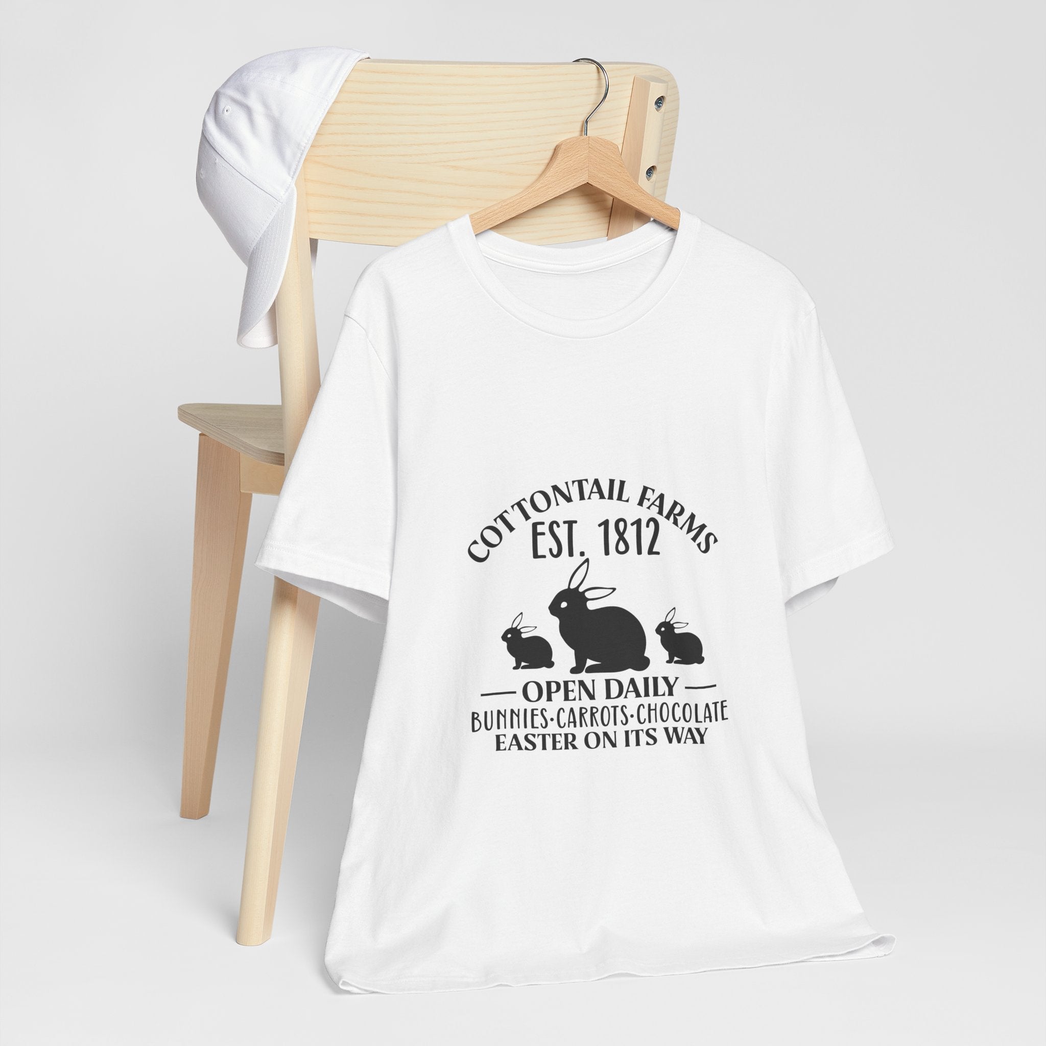 Easter Bunny Farm T-Shirt — "Cottontail Farms Est. 1812" Vintage Easter Tee