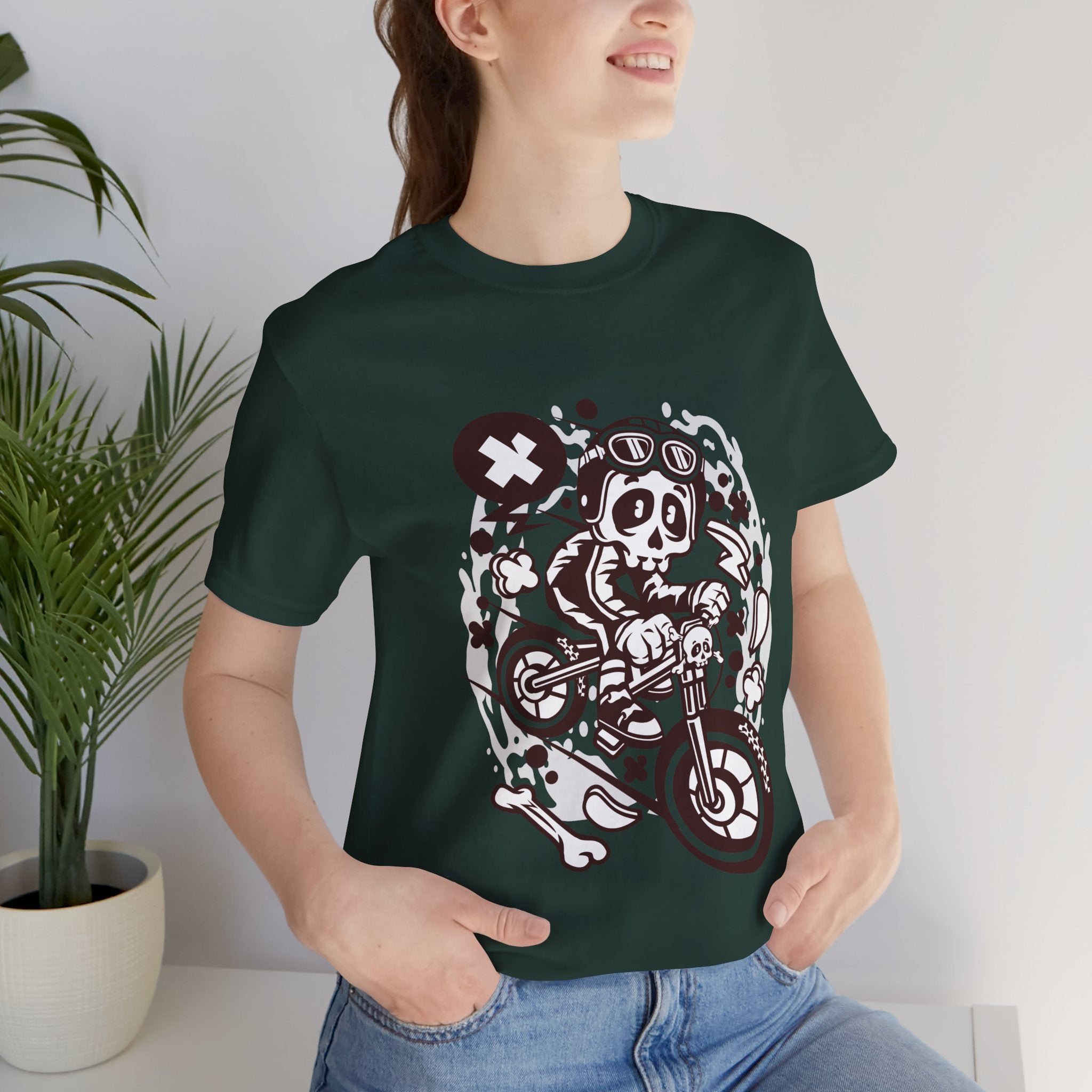 Skull Moto Dirt Bike Tee — Retro Biker Graphic T-Shirt