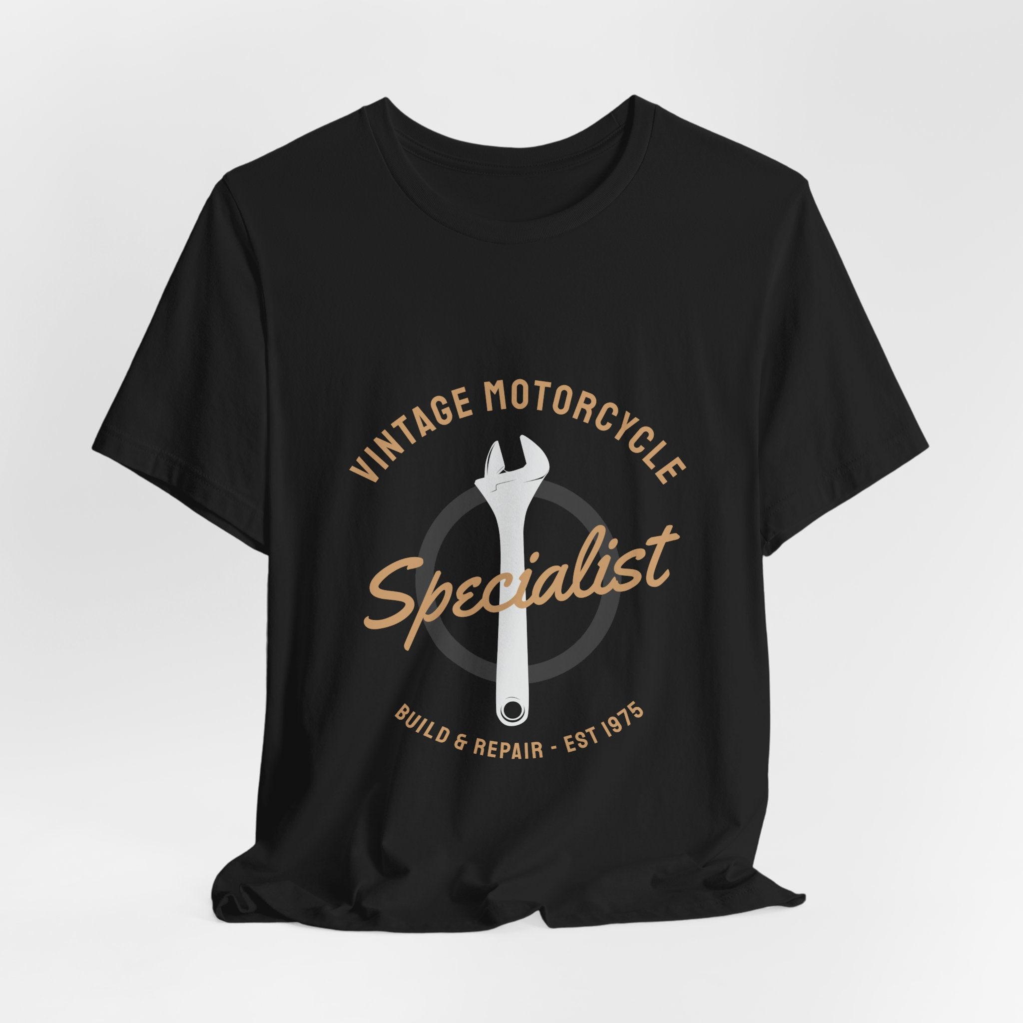 Vintage Motorcycle Specialist T-Shirt — Build & Repair Retro Wrench Tee