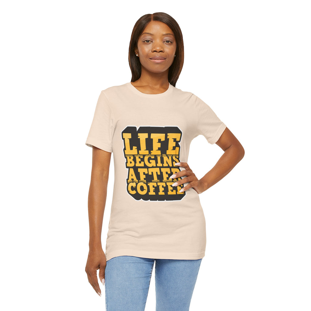 Coffee T-Shirt — "Life Begins After Coffee" Retro Graphic Tee