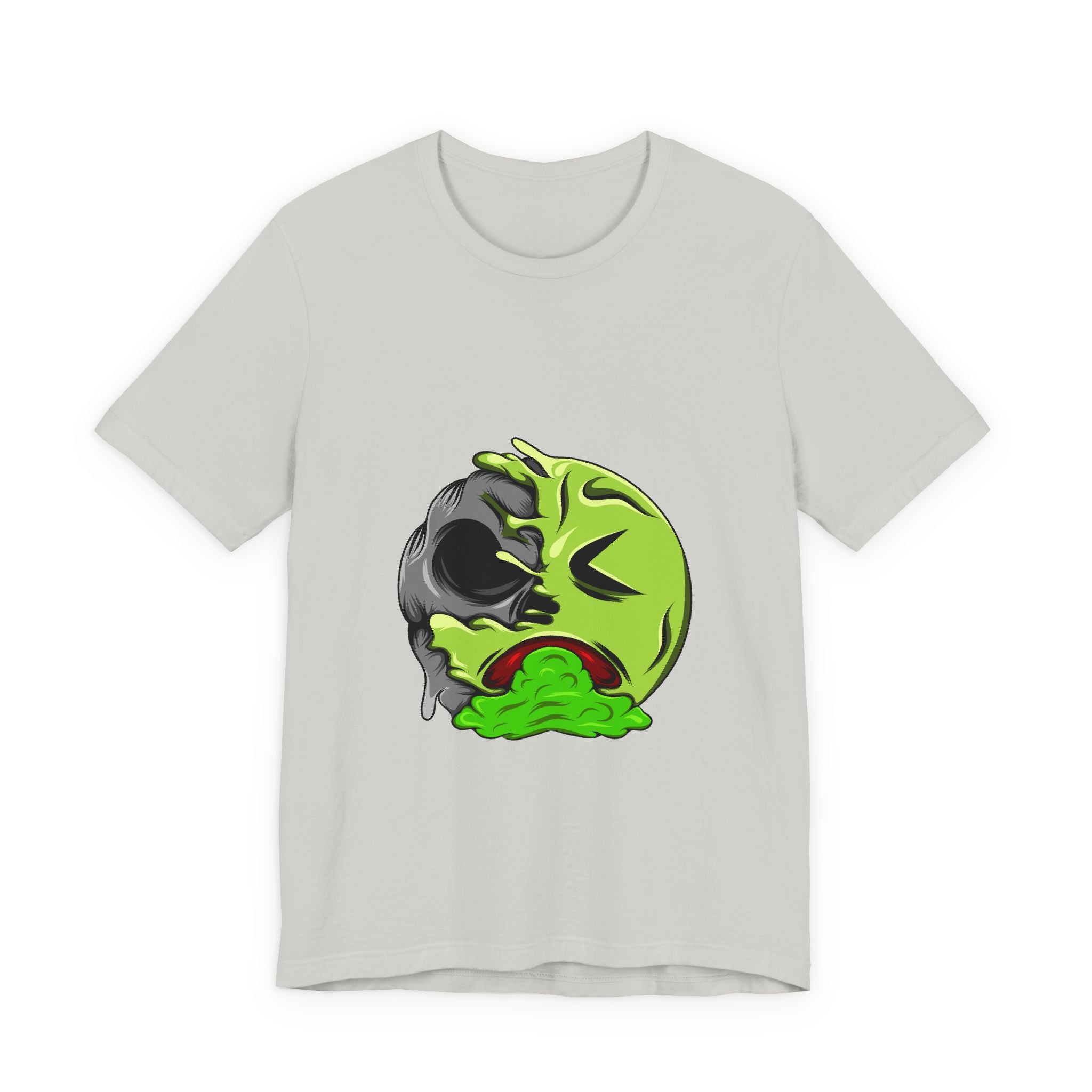 Sick Emoji T-Shirt – Green Vomit Face Graphic Tee