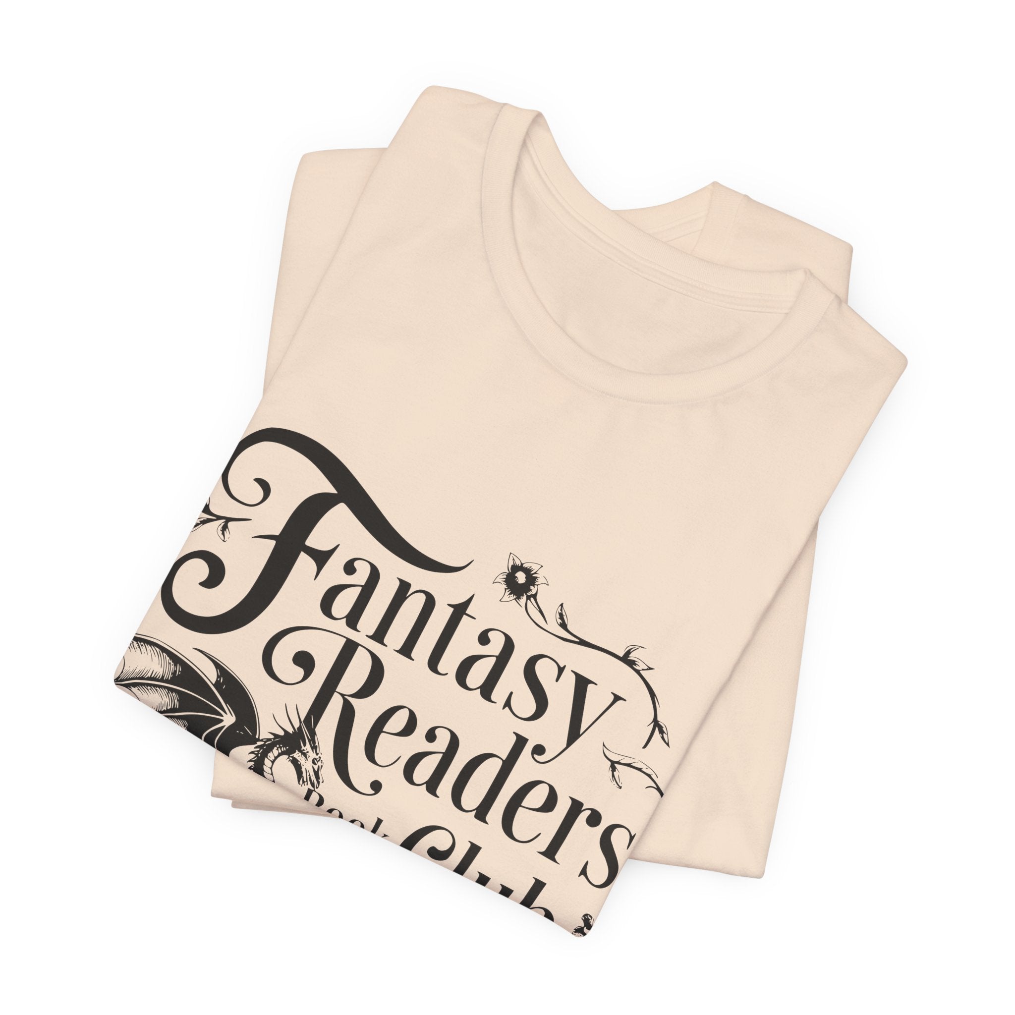 Fantasy Readers Book Club Tee — Dragon & Open Book Graphic Shirt