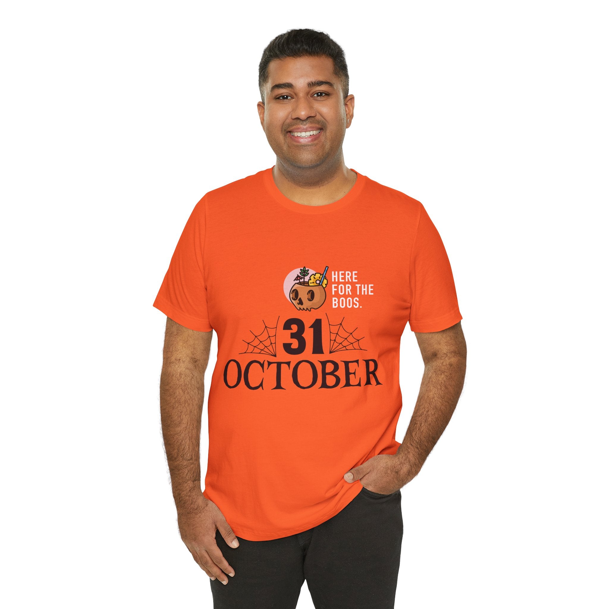 Halloween Tee — "Here for the Boos" 31 October Pumpkin Shirt