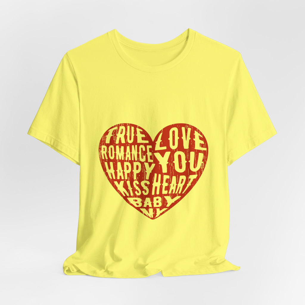 Heart Word Art Tee - Love You Romance Valentine T-Shirt