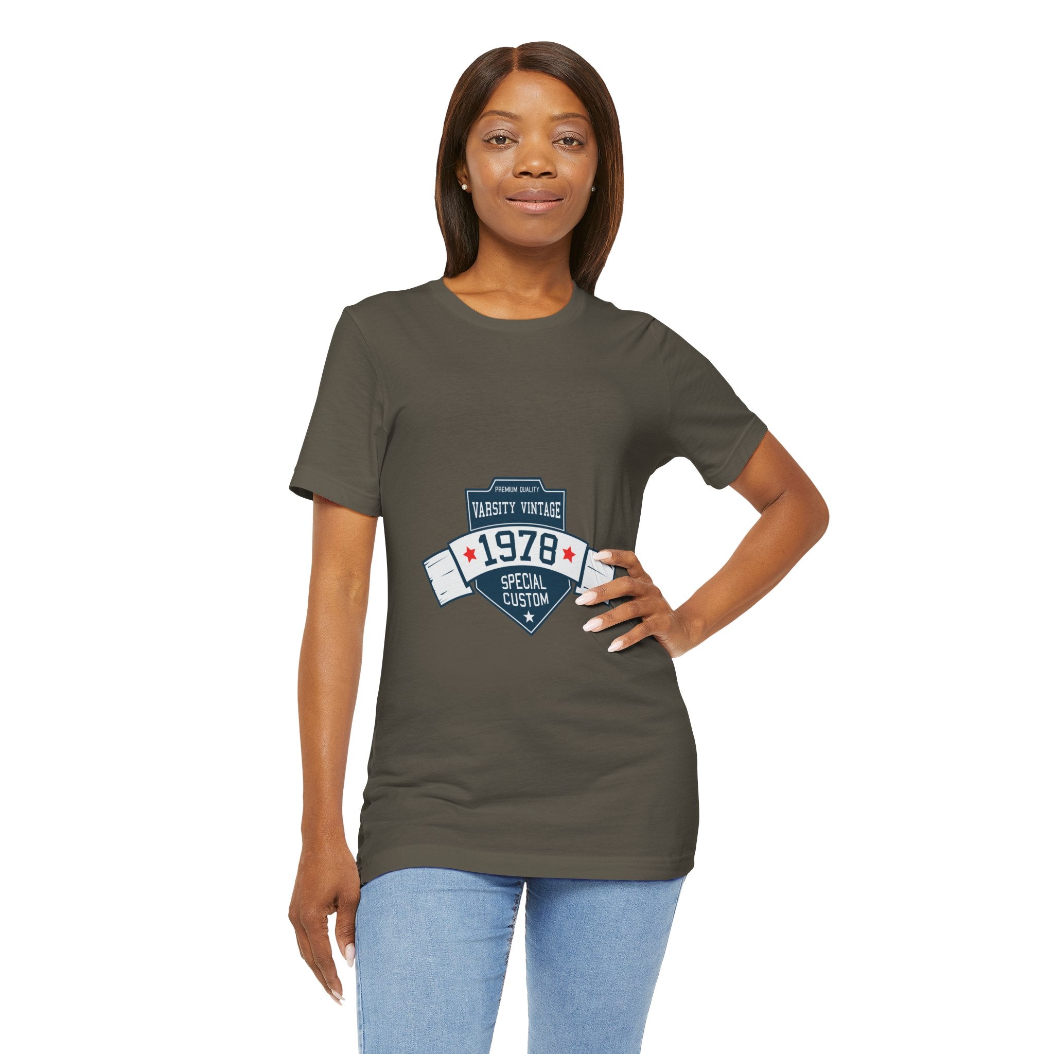 1978 Varsity Vintage Tee — Retro Custom Year Birthday Shirt