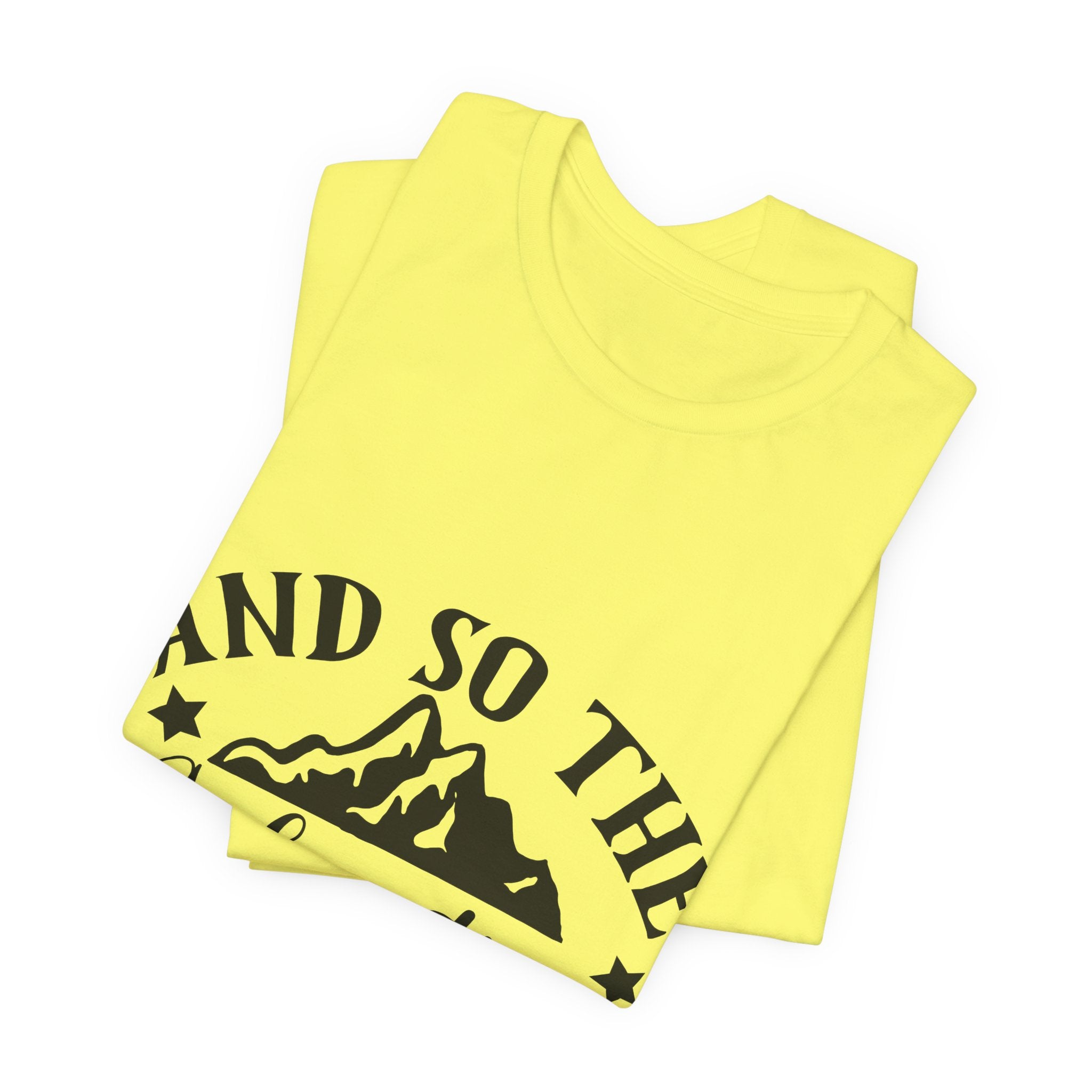 Adventure Begins T-Shirt — "And So The Adventure Begins" Mountain Tee