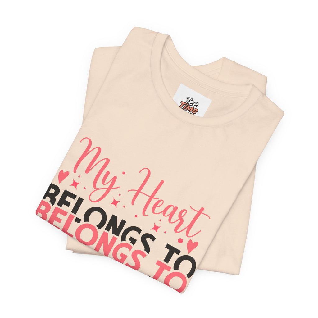 Mommy Valentine T-Shirt – "My Heart Belongs to Mommy" Pink & Black Kid Tee