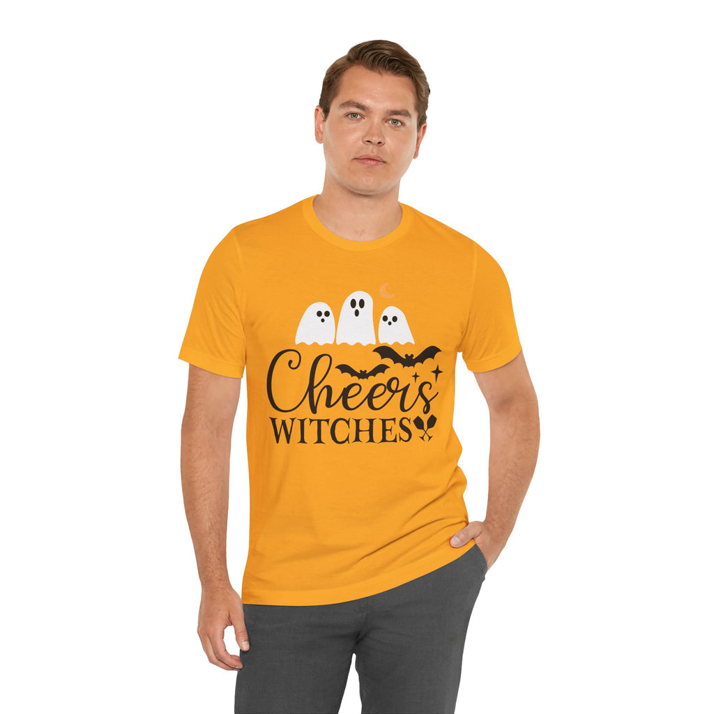 Cheers Witches Halloween Tee — Cute Ghosts, Bats & Party Slogan