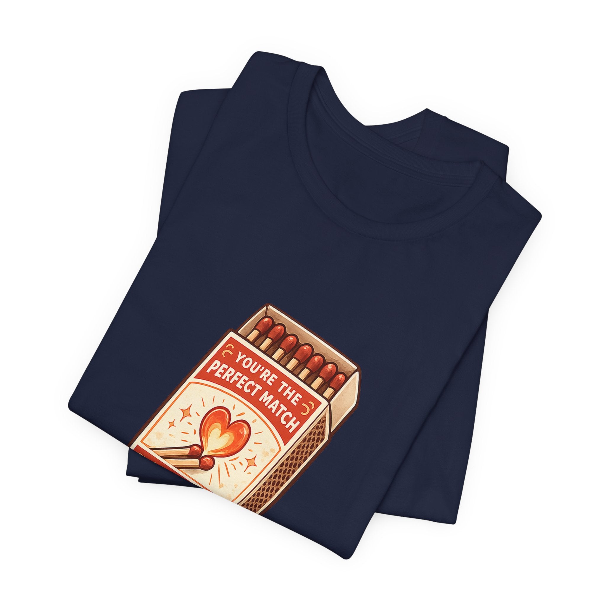 We Spark Matchbox Graphic Tee — "You're the Perfect Match" Valentine's T-Shirt