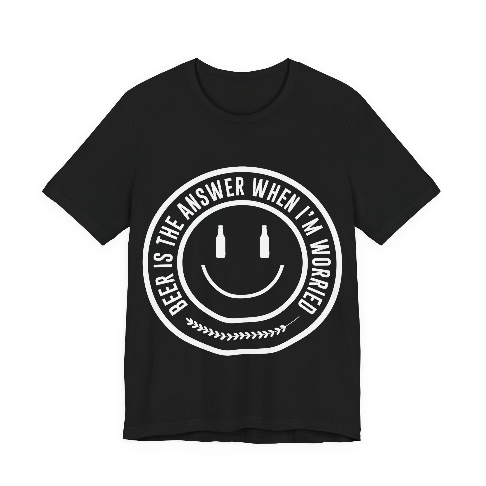 Beer Is The Answer T-Shirt — Funny Smiley Beer Graphic Tee