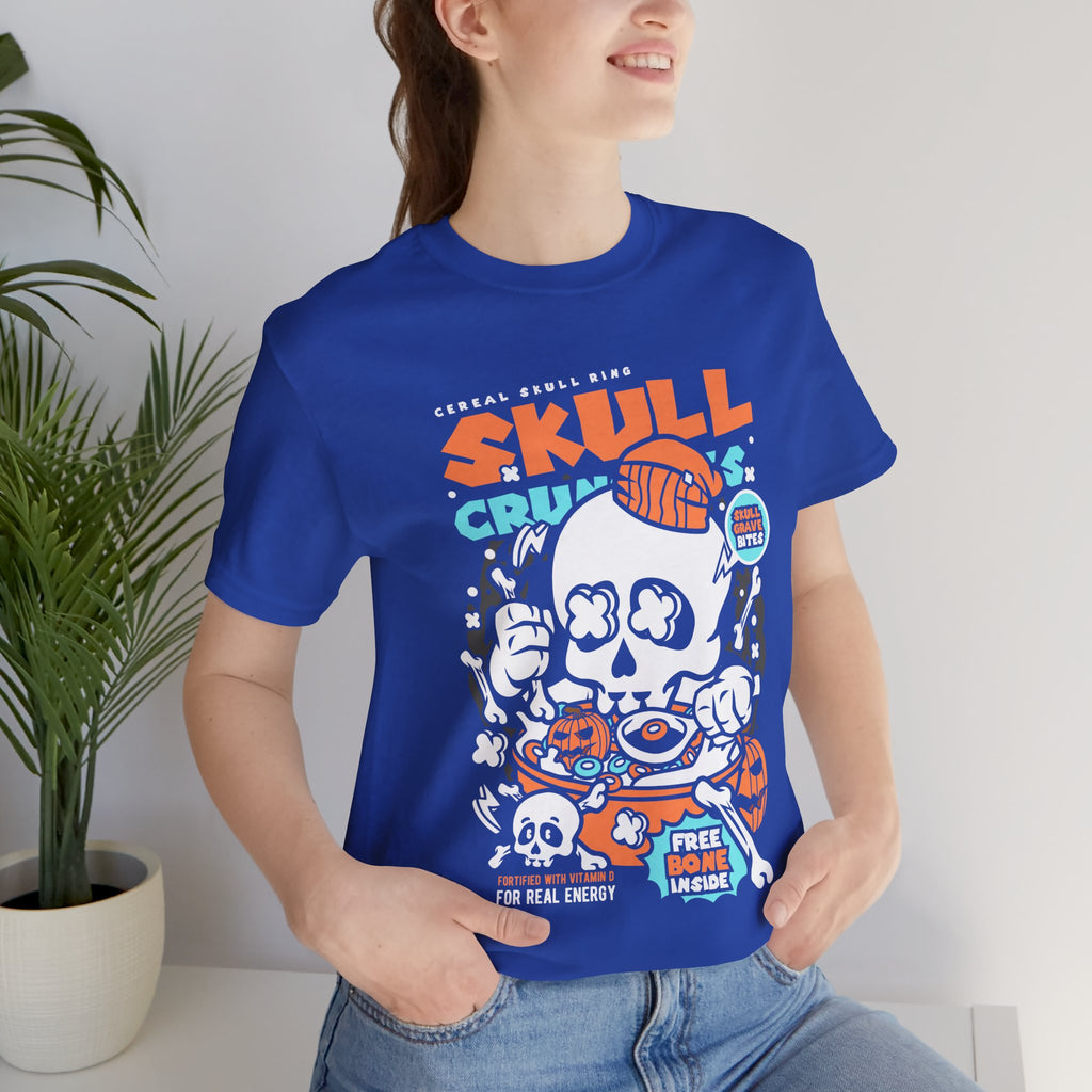 Skull Crunch Cereal Graphic Tee — Halloween Skull Breakfast T-Shirt