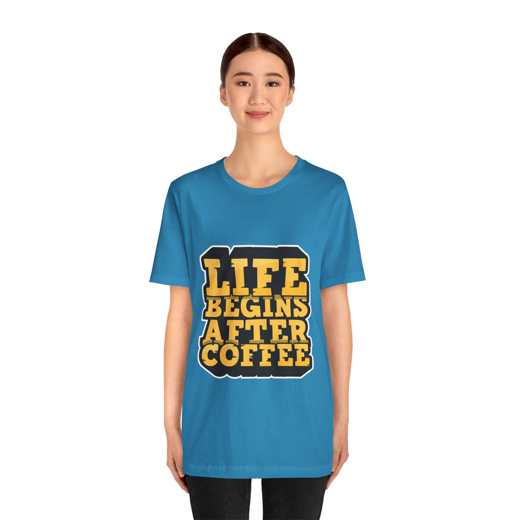 Coffee T-Shirt — "Life Begins After Coffee" Retro Graphic Tee