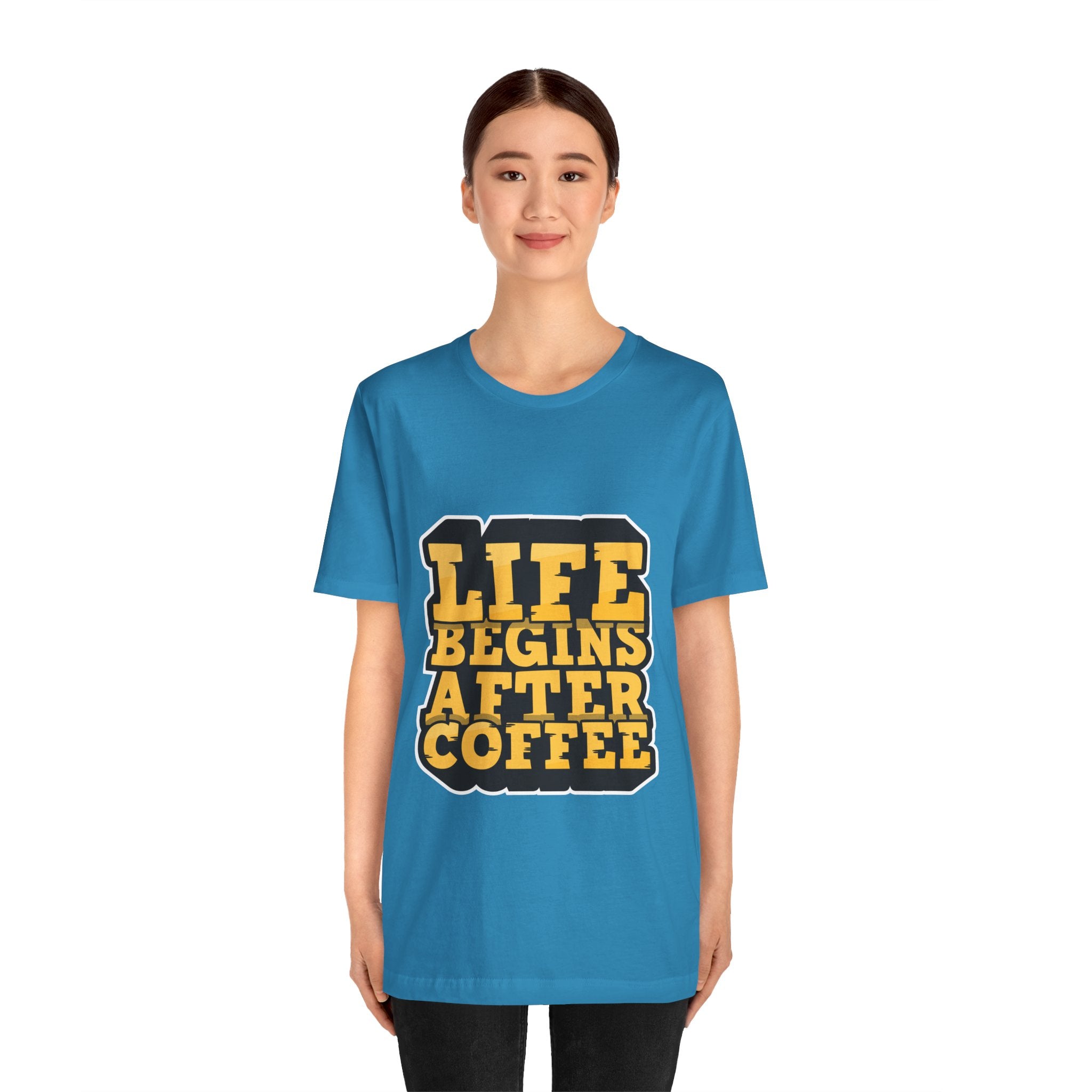 Coffee T-Shirt — "Life Begins After Coffee" Retro Graphic Tee