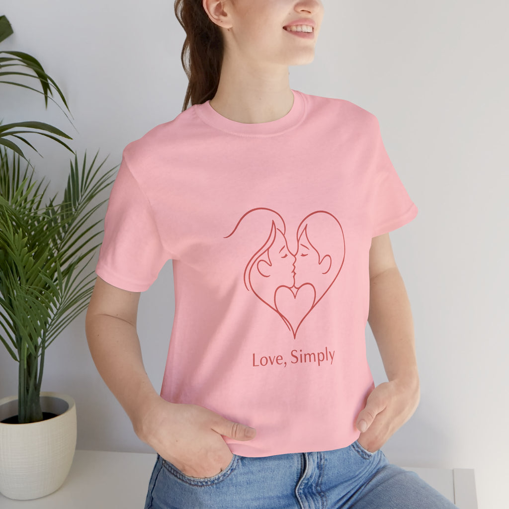 Love, Simply Tee — Minimal Couple Heart Line Art Valentine’s T-Shirt