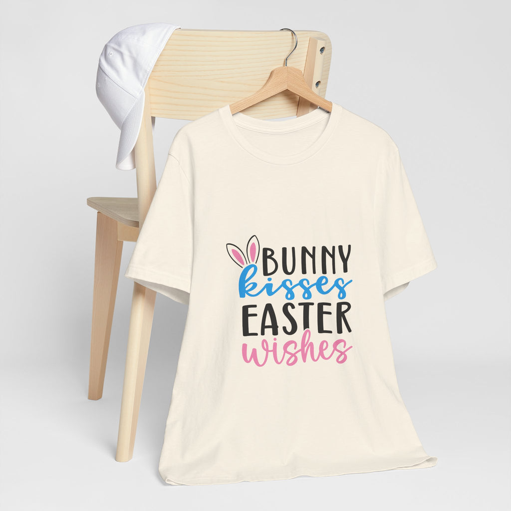 Easter Tee — "Bunny Kisses, Easter Wishes" Graphic Shirt