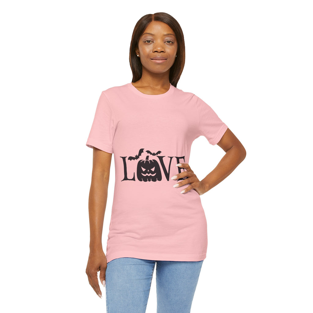 Halloween Love T-Shirt - Jack-o'-Lantern & Bats Graphic Tee