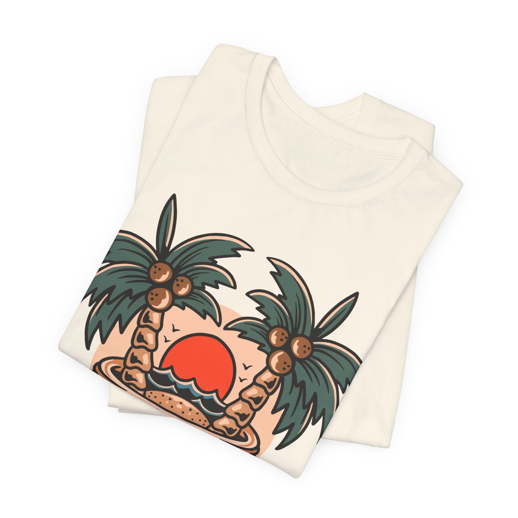 Skull Island Tee — Palm Tree Sunset Skull Graphic T-Shirt