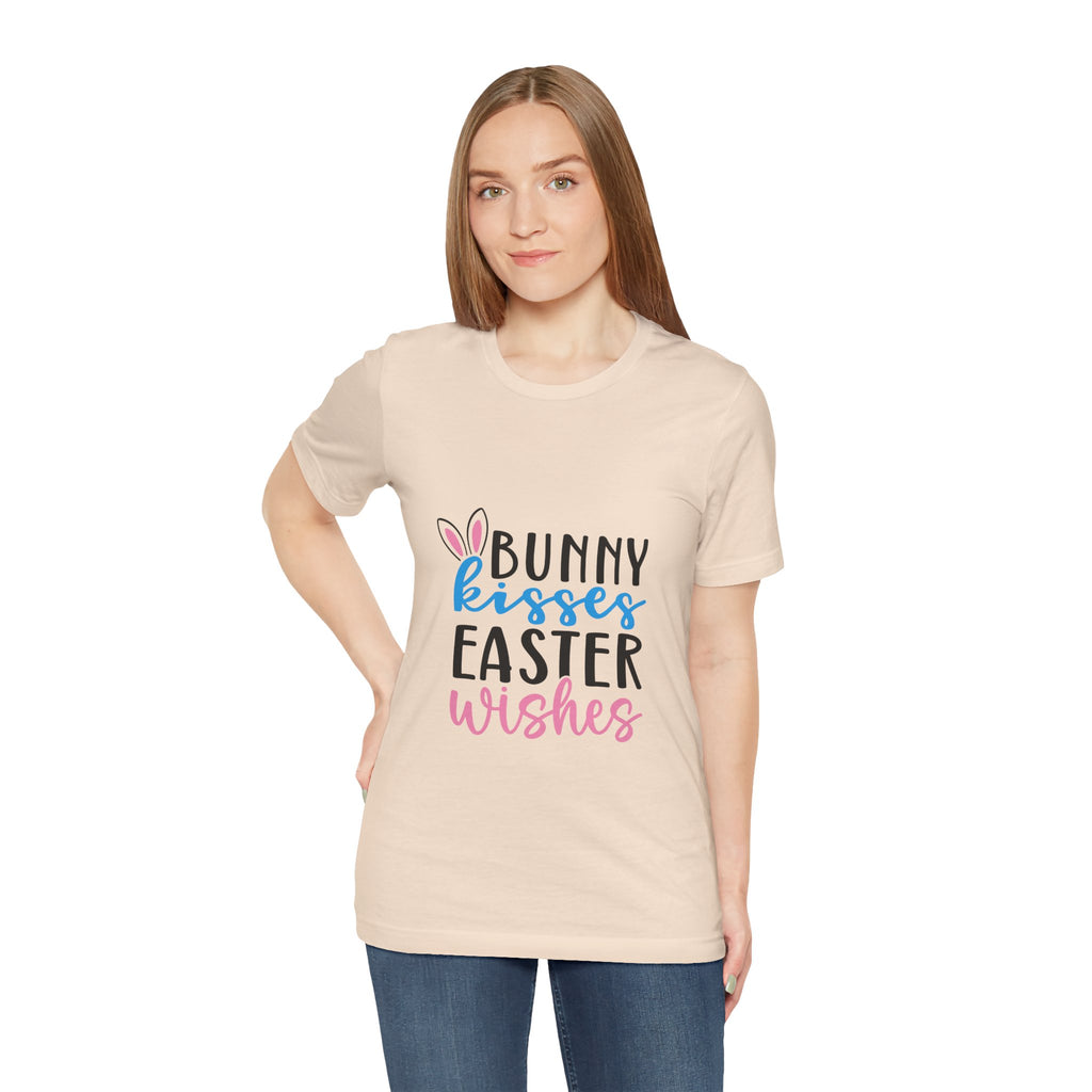 Easter Tee — "Bunny Kisses, Easter Wishes" Graphic Shirt