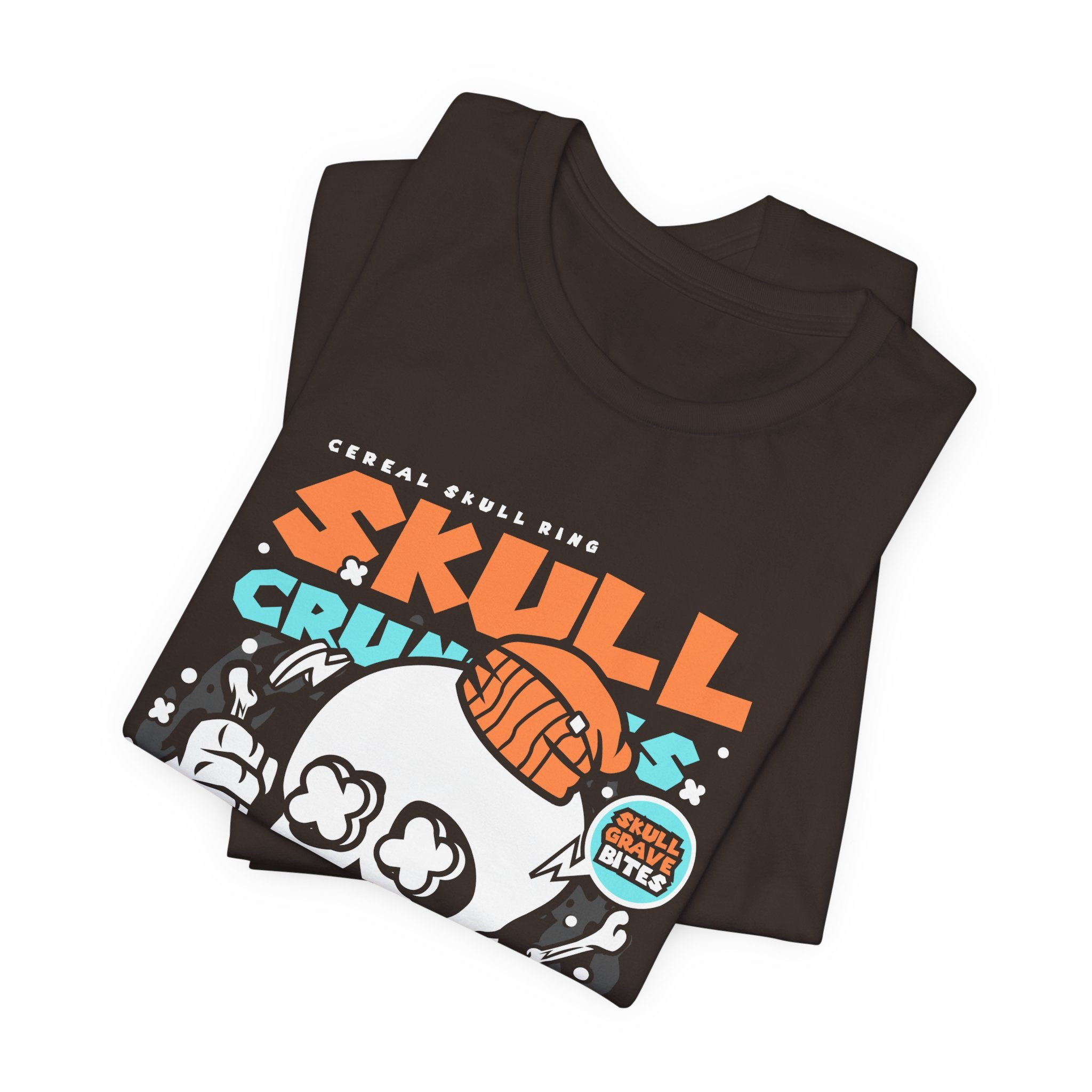 Skull Crunch Cereal Graphic Tee — Halloween Skull Breakfast T-Shirt