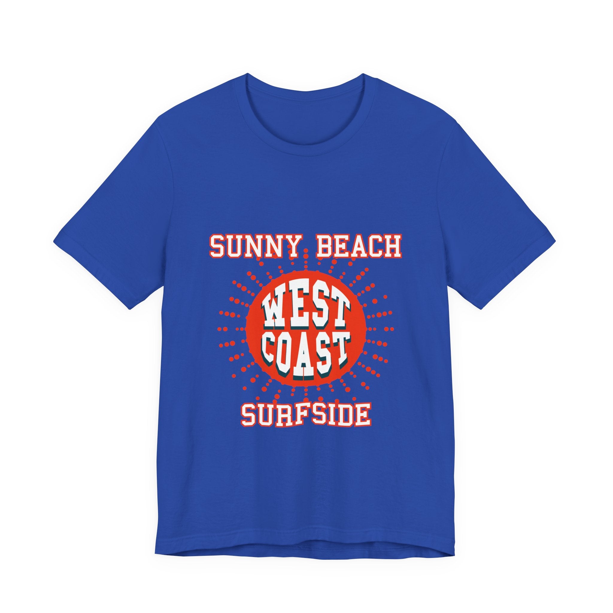 West Coast Sunny Beach Tee — "Sunny Beach West Coast Surfside" Retro Surf T-Shirt