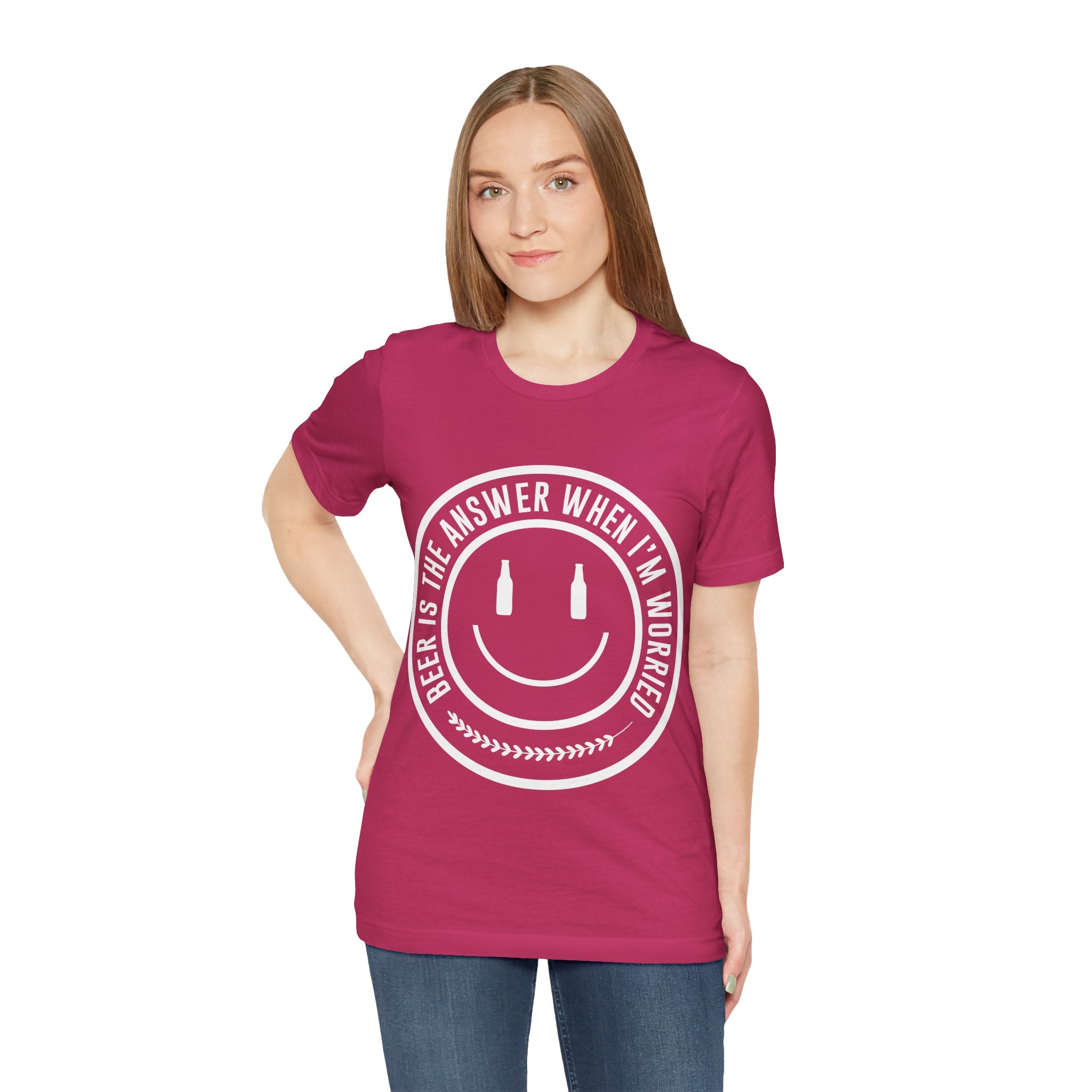 Beer Is The Answer T-Shirt — Funny Smiley Beer Graphic Tee