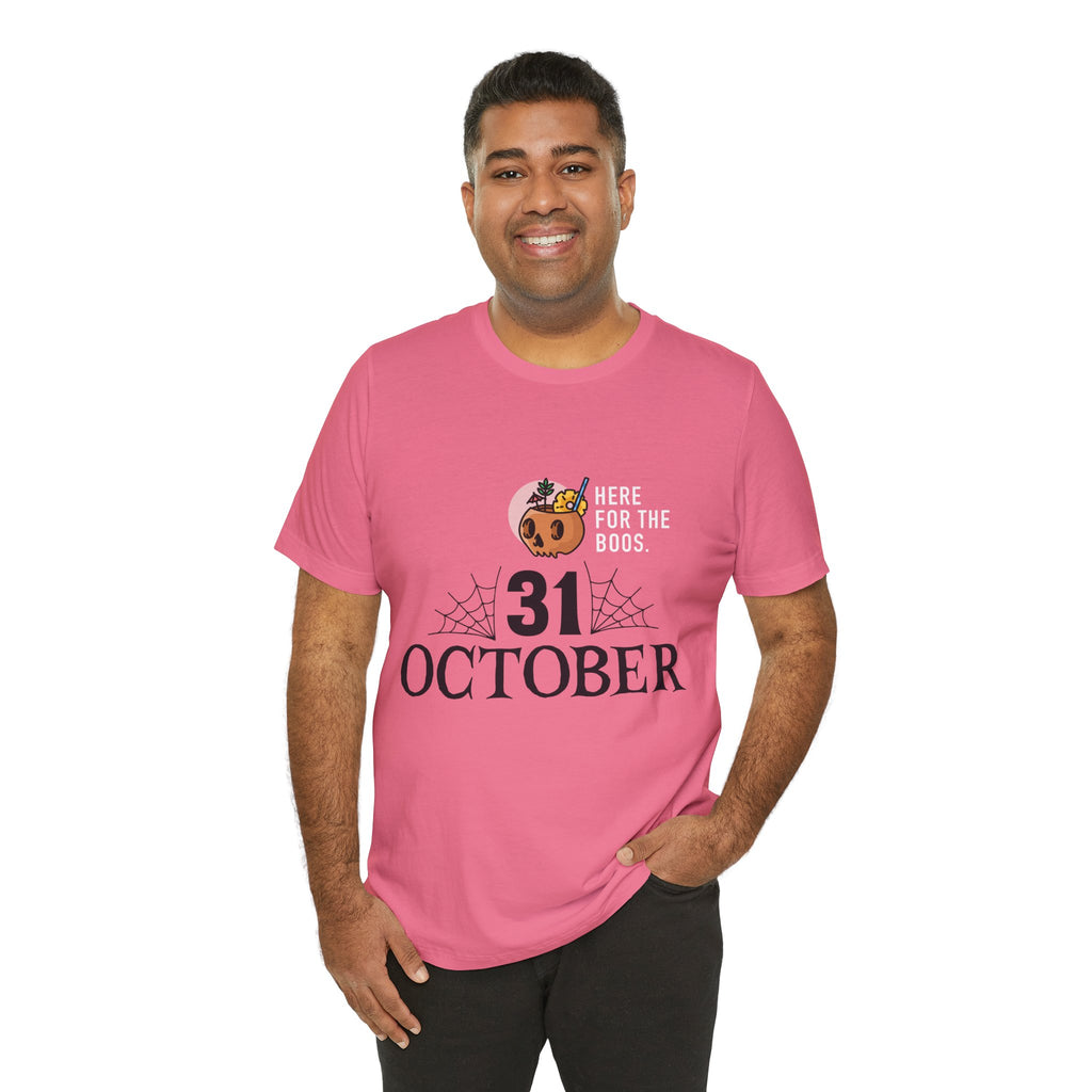 Halloween Tee — "Here for the Boos" 31 October Pumpkin Shirt