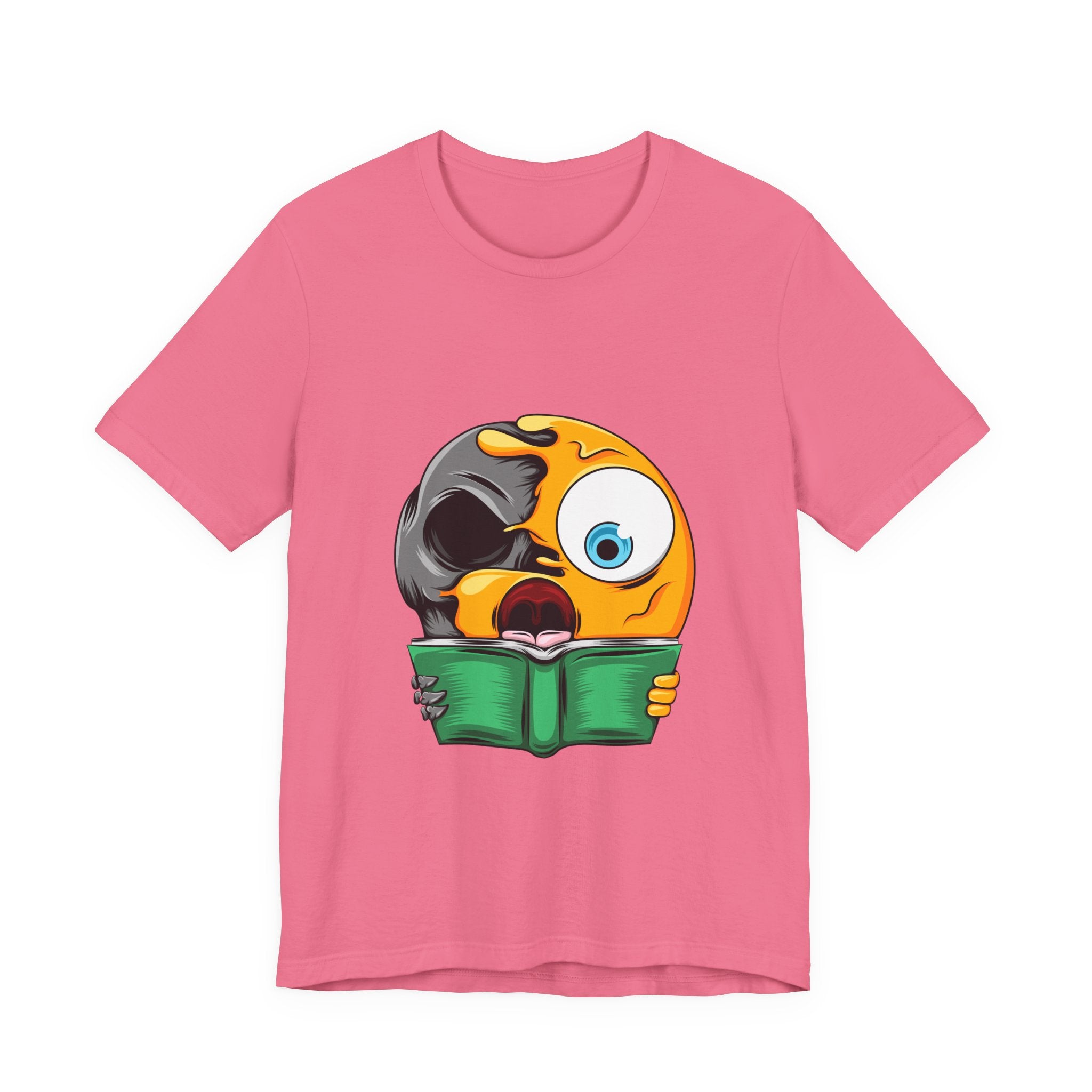 Zombie Reader Emoji T‑Shirt — Funny Halloween Book Lover Tee