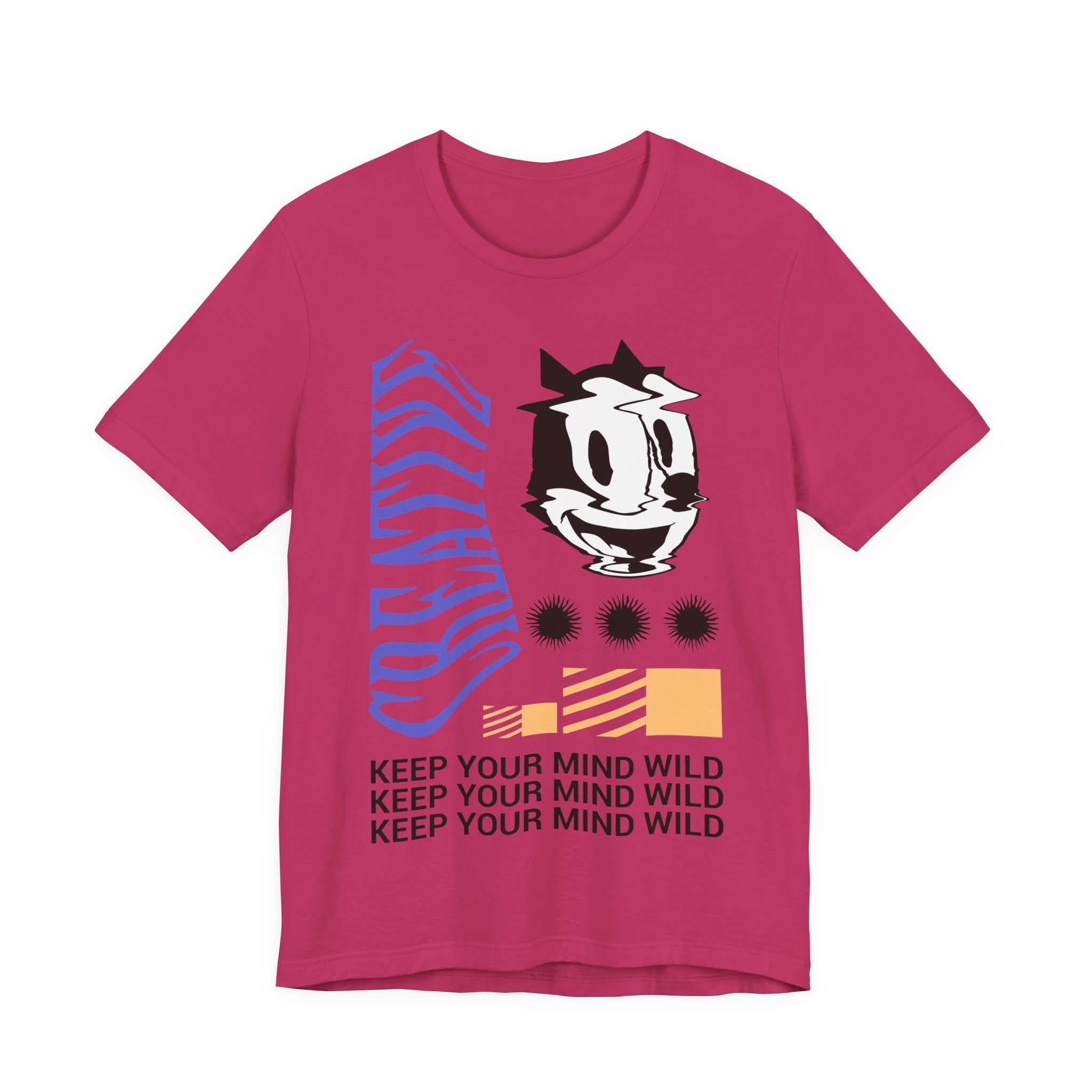 KEEP YOUR MIND WILD Graphic Tee — Distorted Cartoon Art T‑Shirt