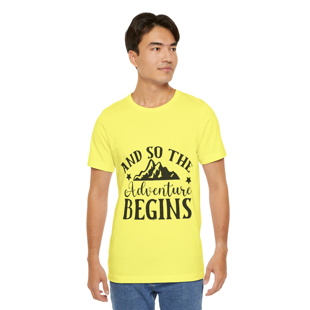Adventure Begins T-Shirt — "And So The Adventure Begins" Mountain Tee