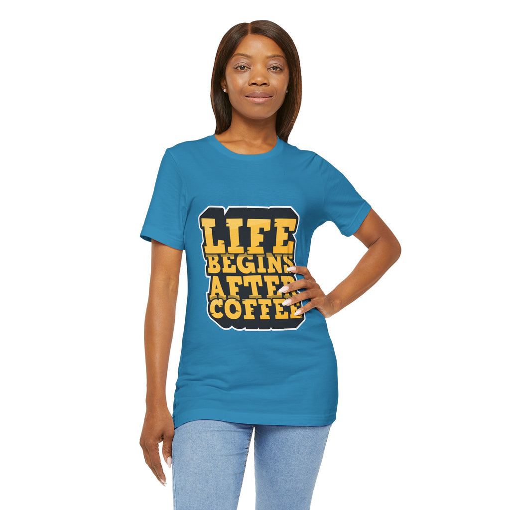 Coffee T-Shirt — "Life Begins After Coffee" Retro Graphic Tee