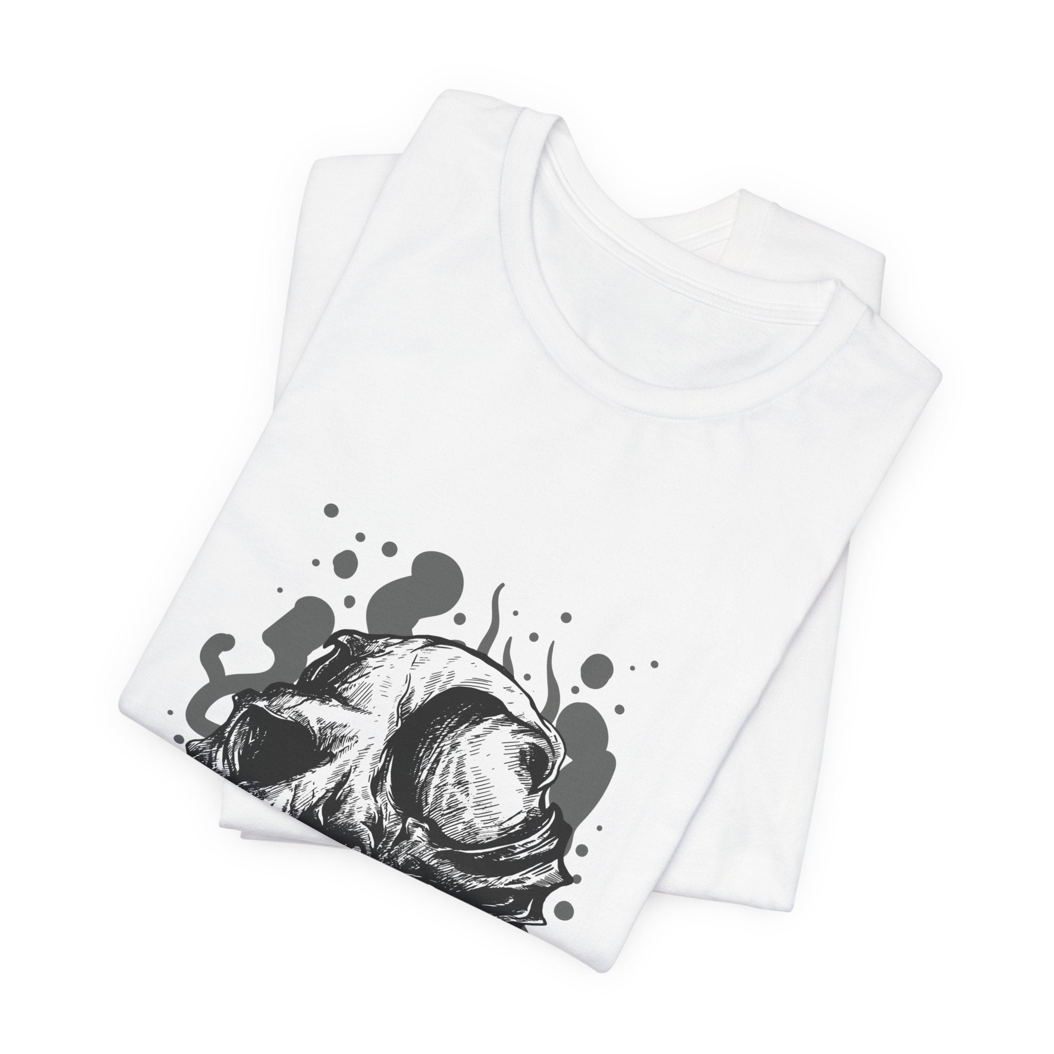 Skull Ink Graphic Tee — Monochrome Horror Skull T-Shirt