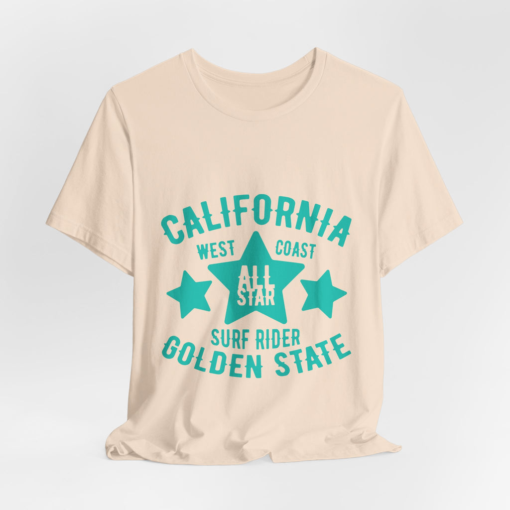 California Golden State Surf Rider Tee — West Coast All Star Graphic T-Shirt
