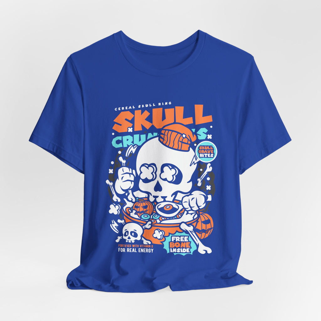 Skull Crunch Cereal Graphic Tee — Halloween Skull Breakfast T-Shirt