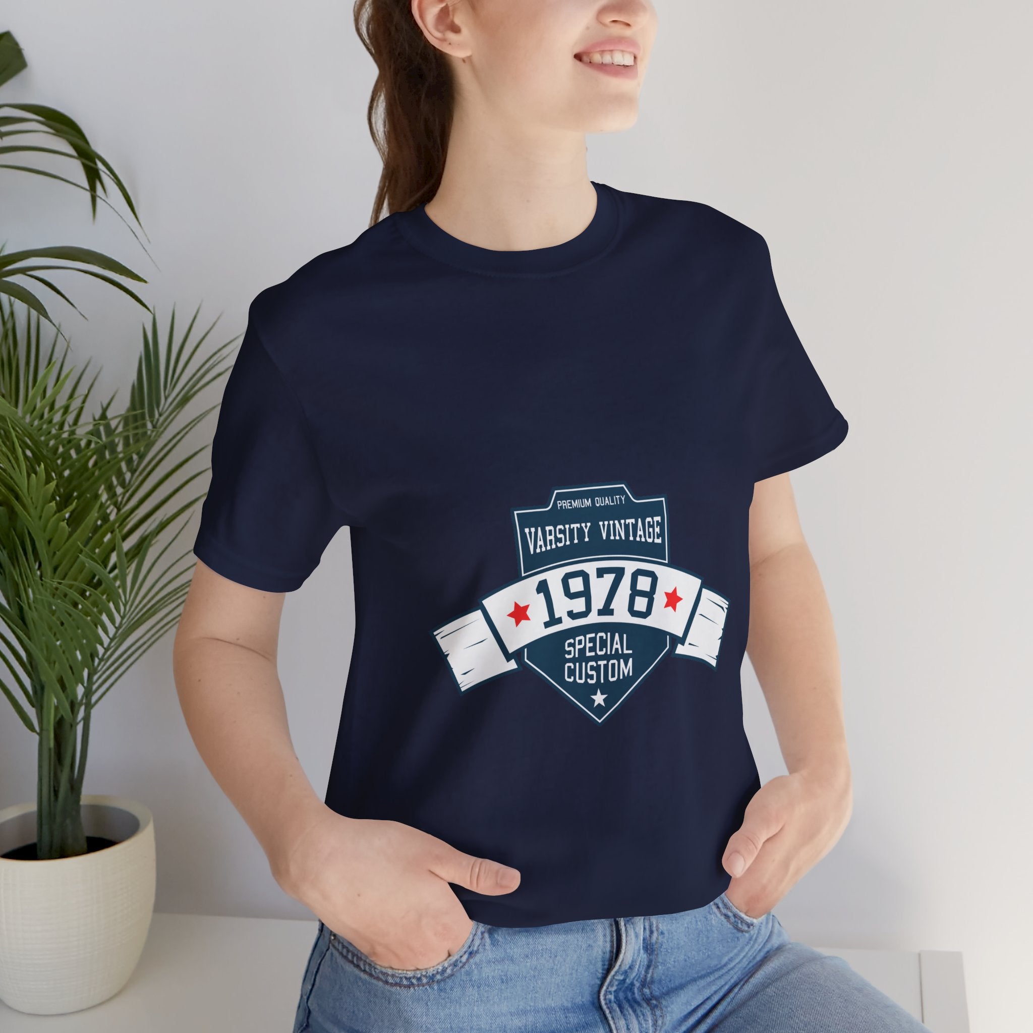 1978 Varsity Vintage Tee — Retro Custom Year Birthday Shirt