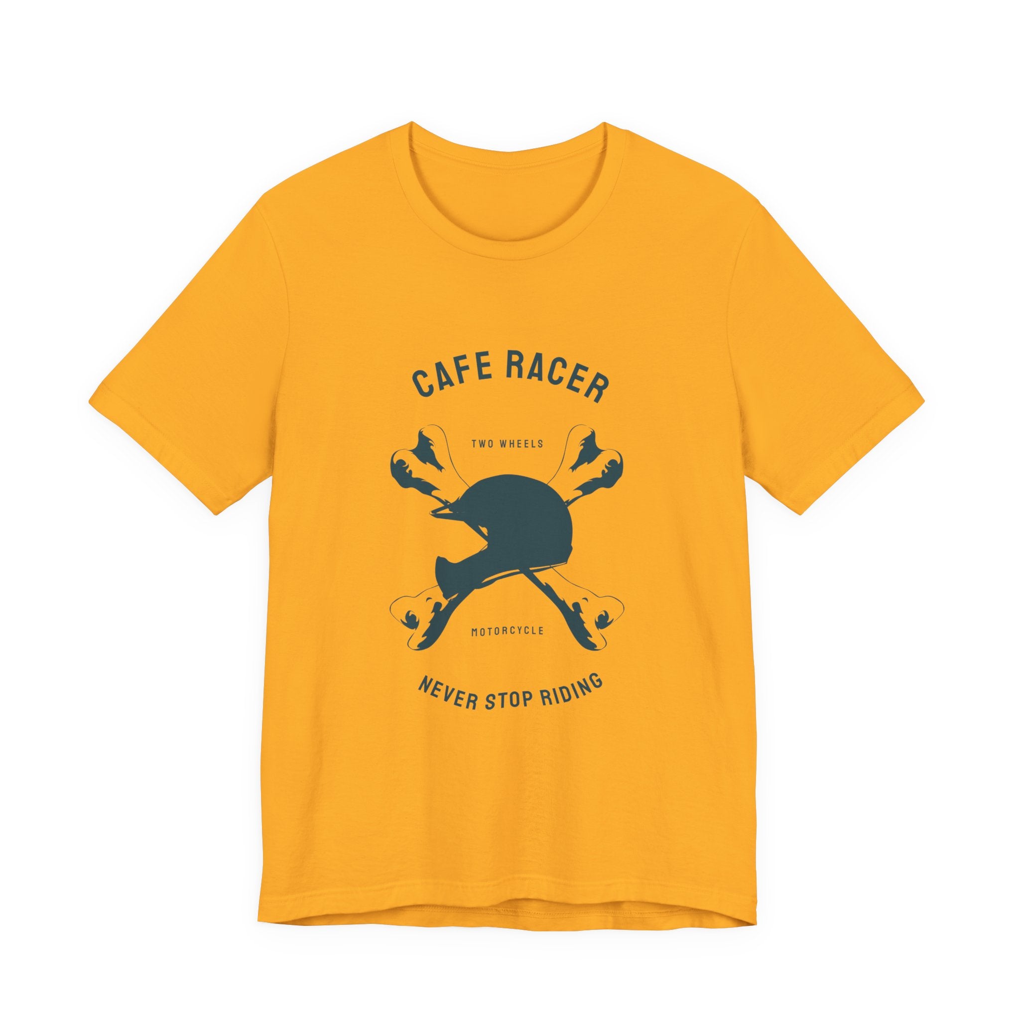 Cafe Racer Helmet Tee — "Never Stop Riding" Motorcycle T‑Shirt