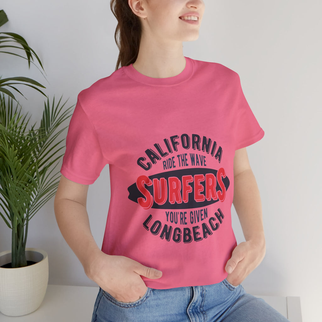 California Surfers Long Beach Tee — "Ride the Wave" Short Sleeve Shirt