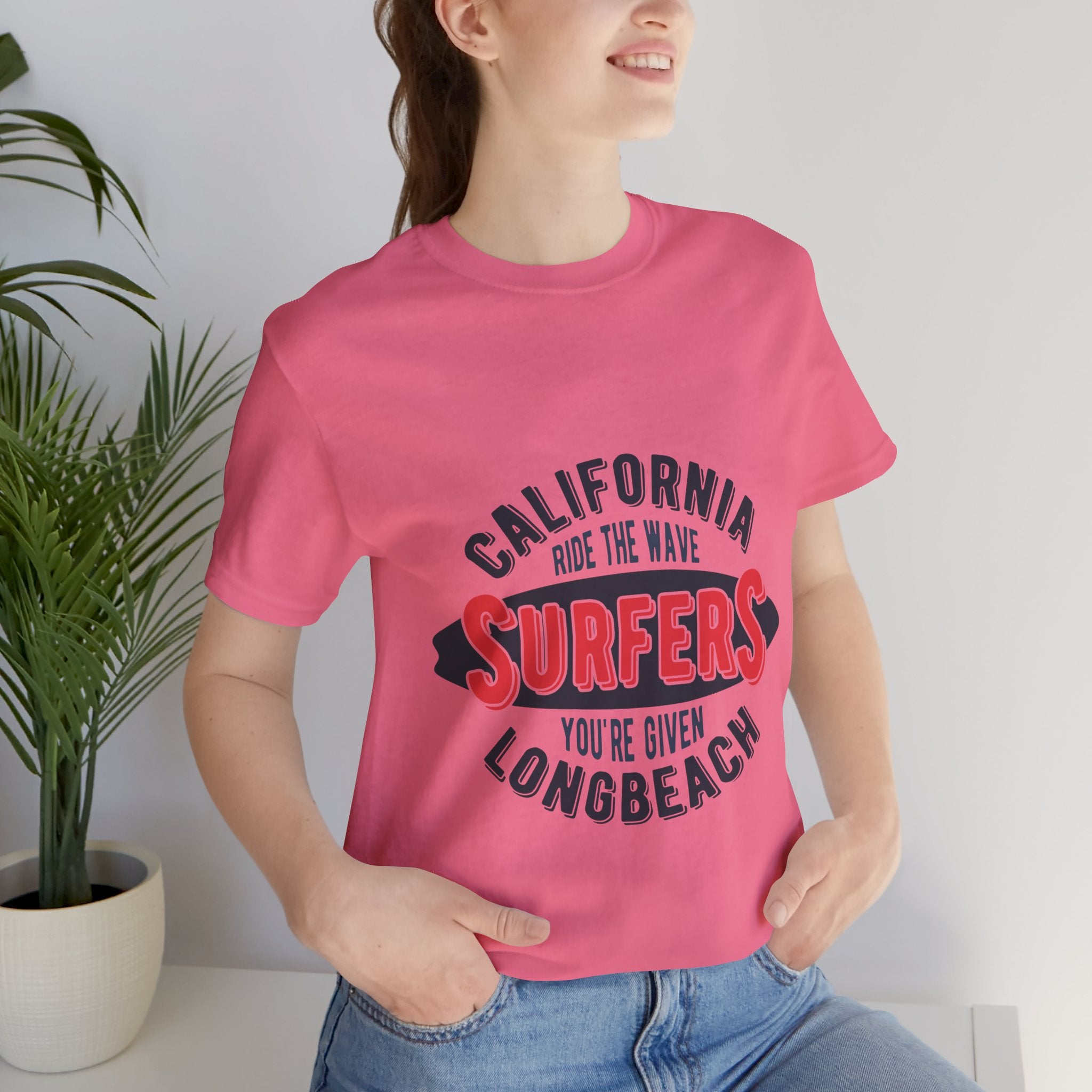 California Surfers Long Beach Tee — "Ride the Wave" Short Sleeve Shirt