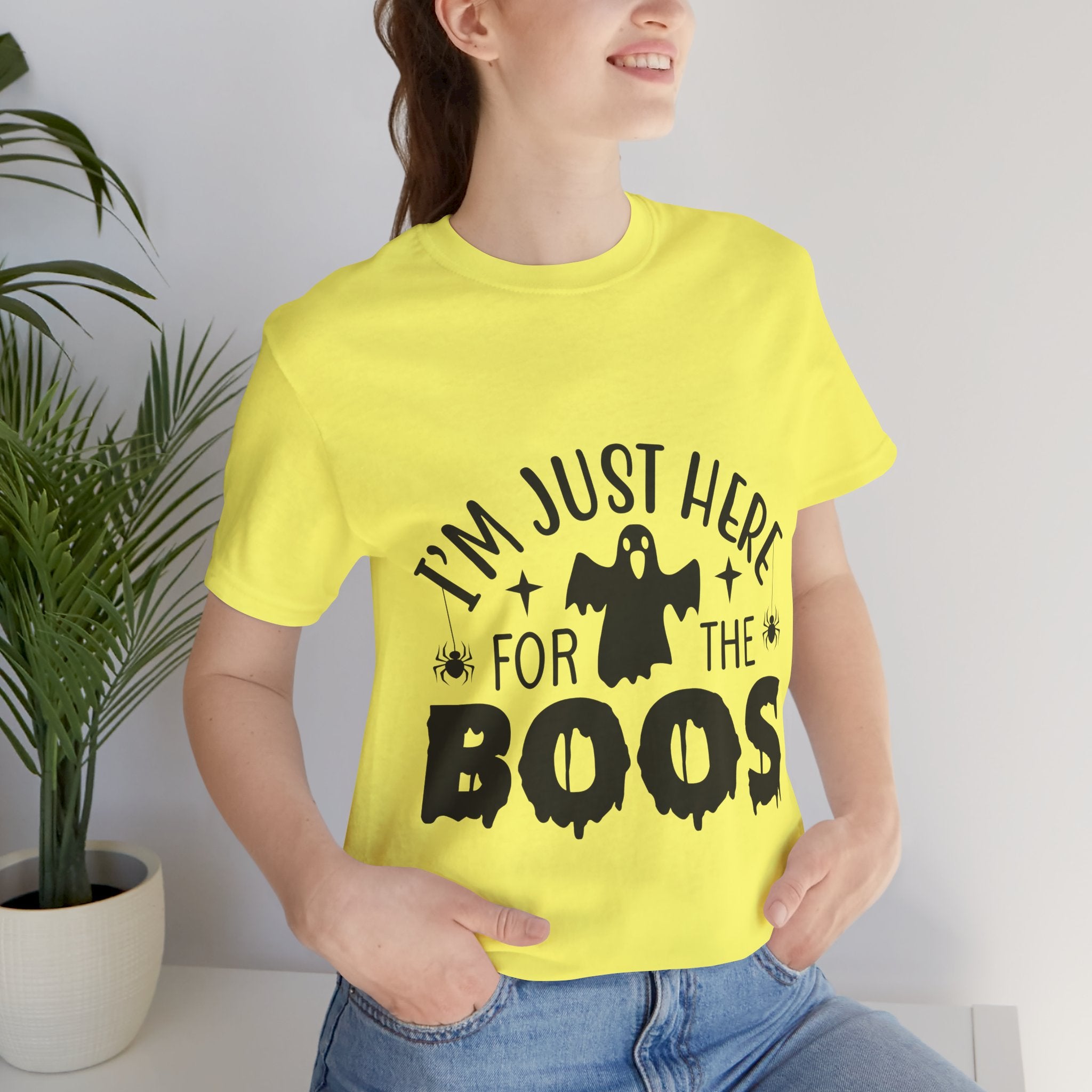 Halloween Tee - "I'm Just Here For The Boos" Ghost Shirt
