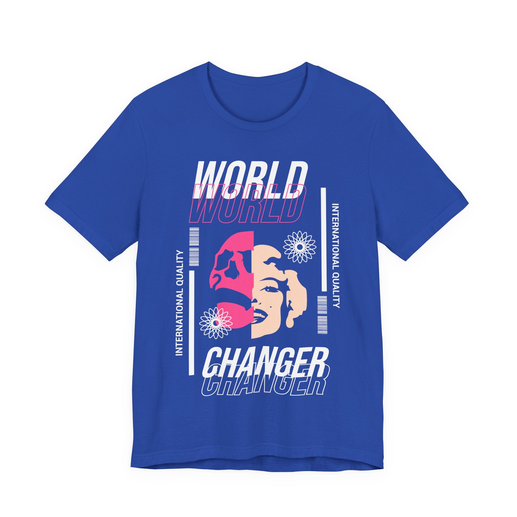 World Changer Graphic Tee — Retro Floral Activist Design