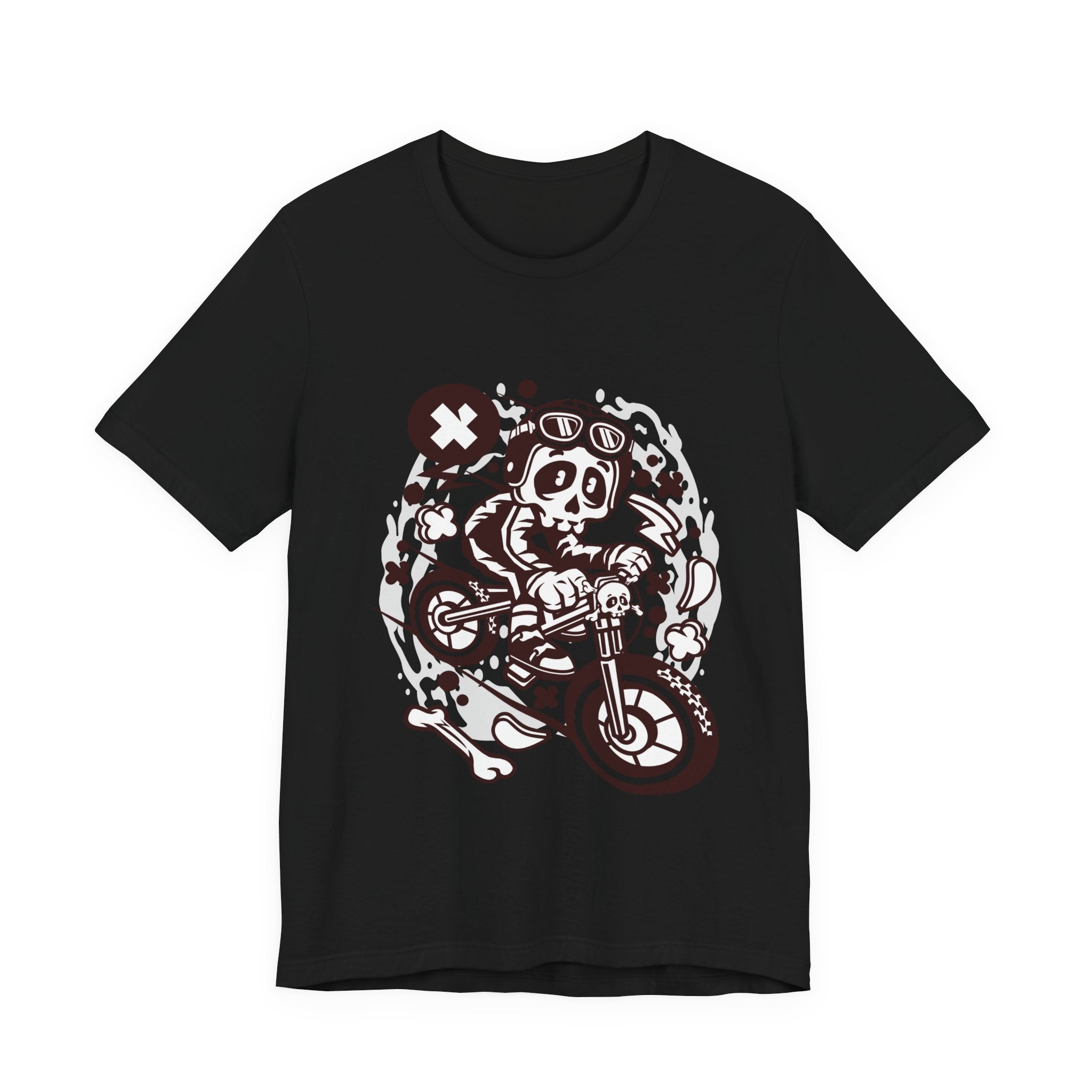 Skull Moto Dirt Bike Tee — Retro Biker Graphic T-Shirt