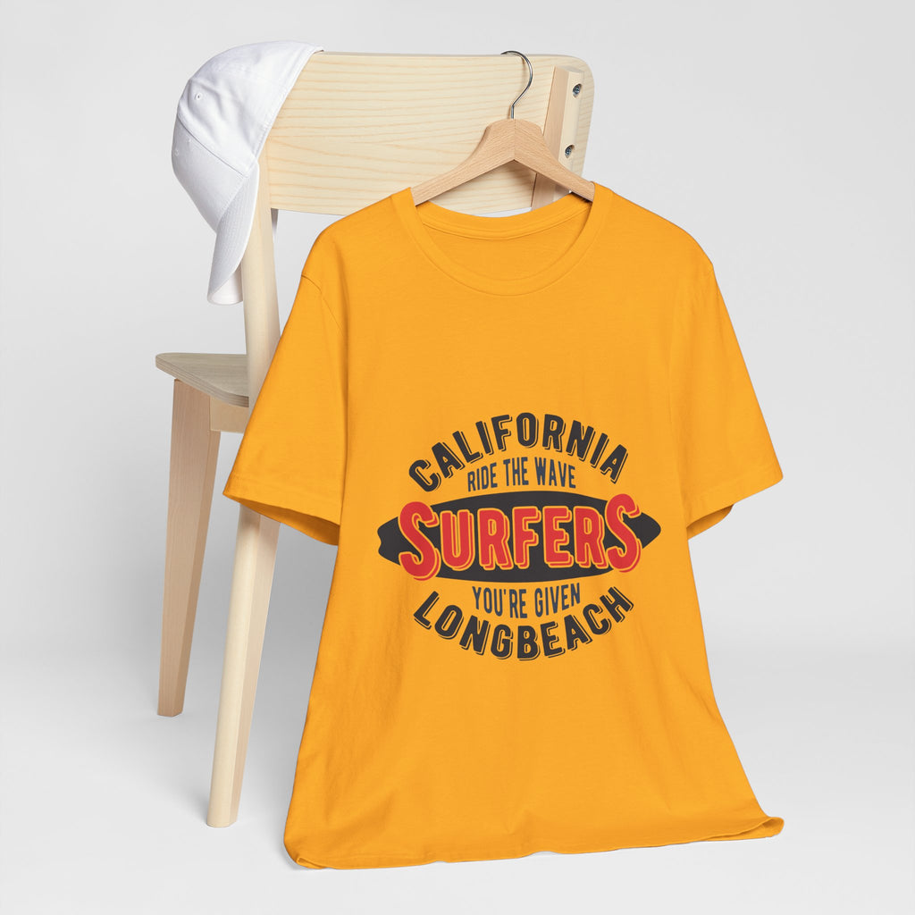 California Surfers Long Beach Tee — "Ride the Wave" Short Sleeve Shirt