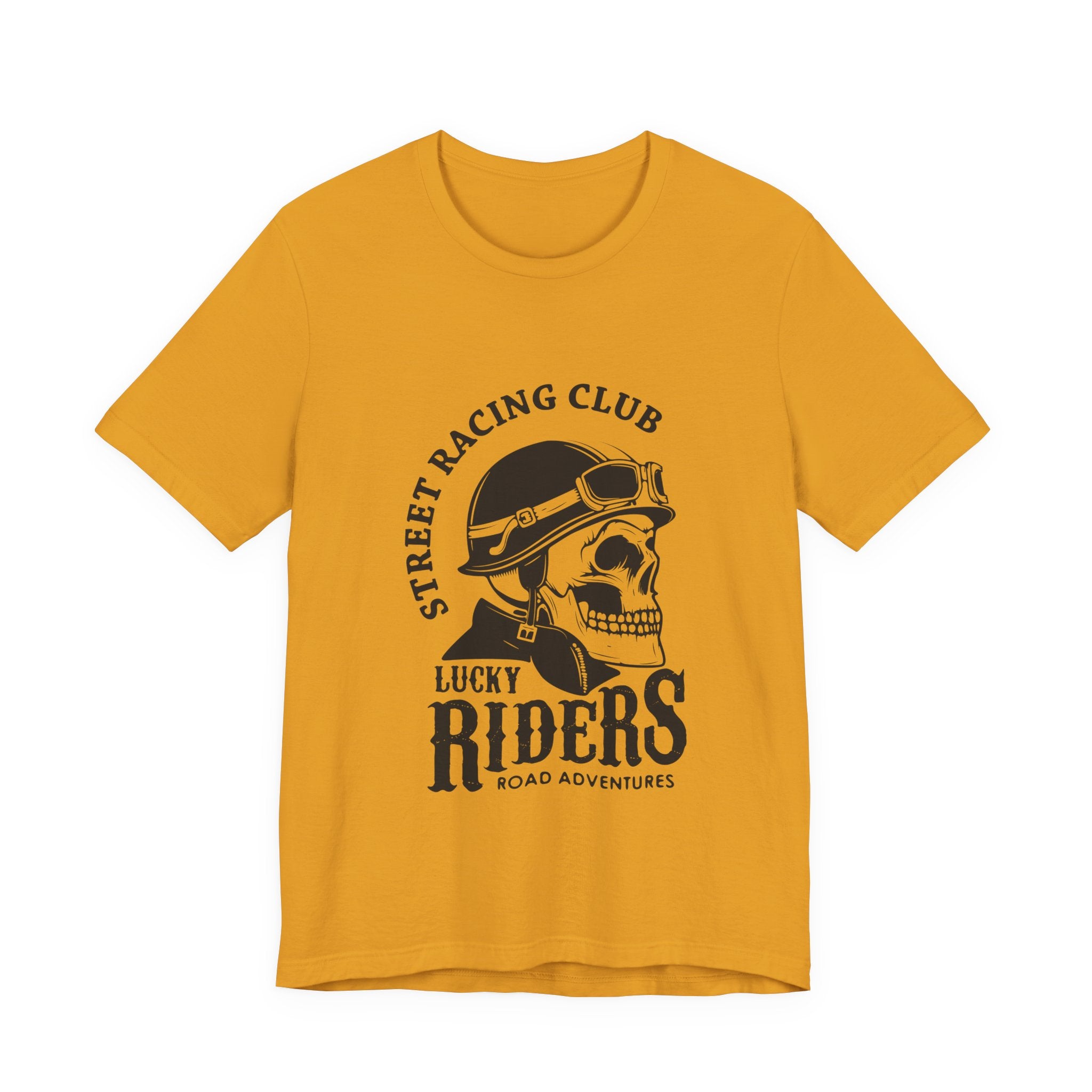 Riders Skull Tee — "Lucky Riders" Street Racing Club Motorcycle T‑Shirt