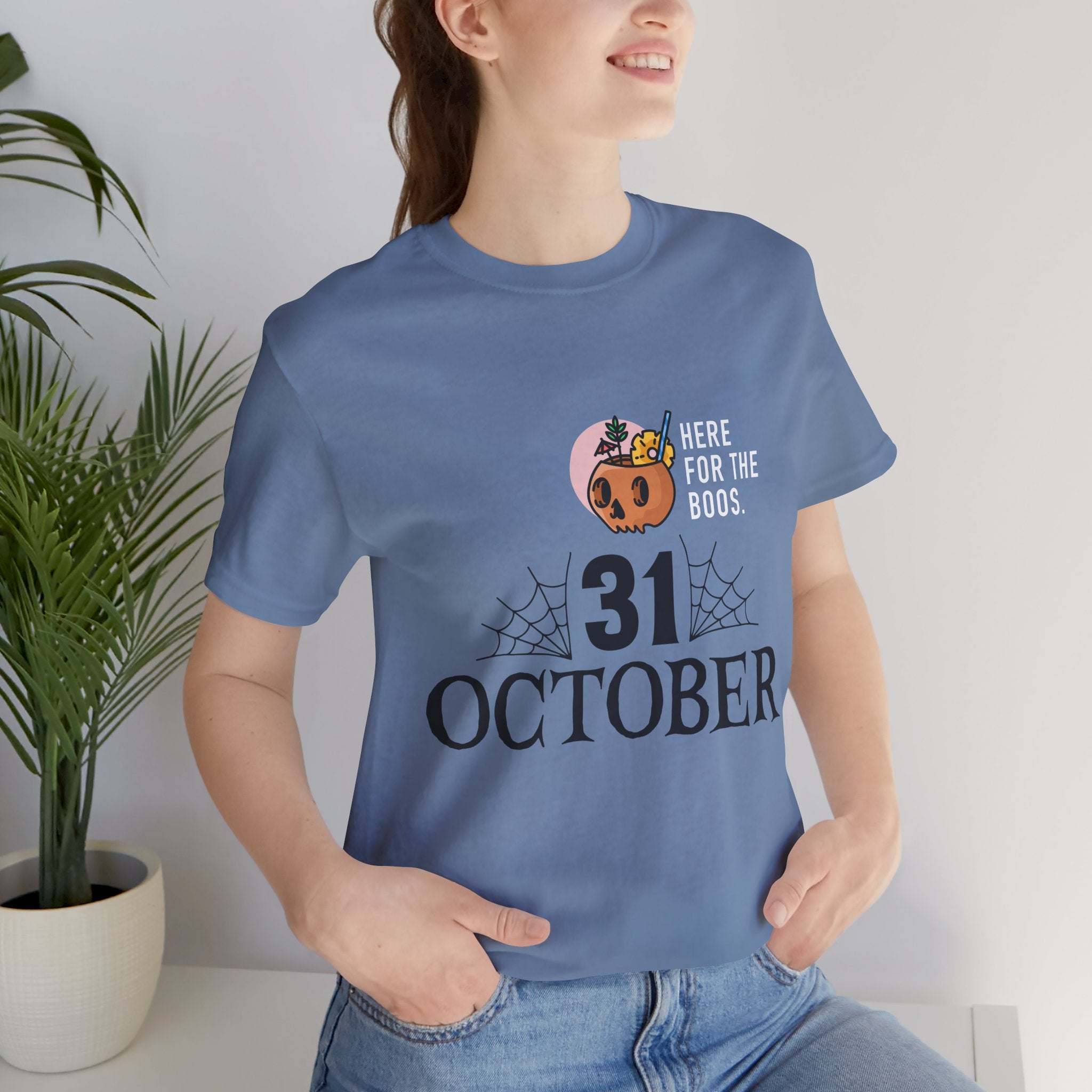 Halloween Tee — "Here for the Boos" 31 October Pumpkin Shirt